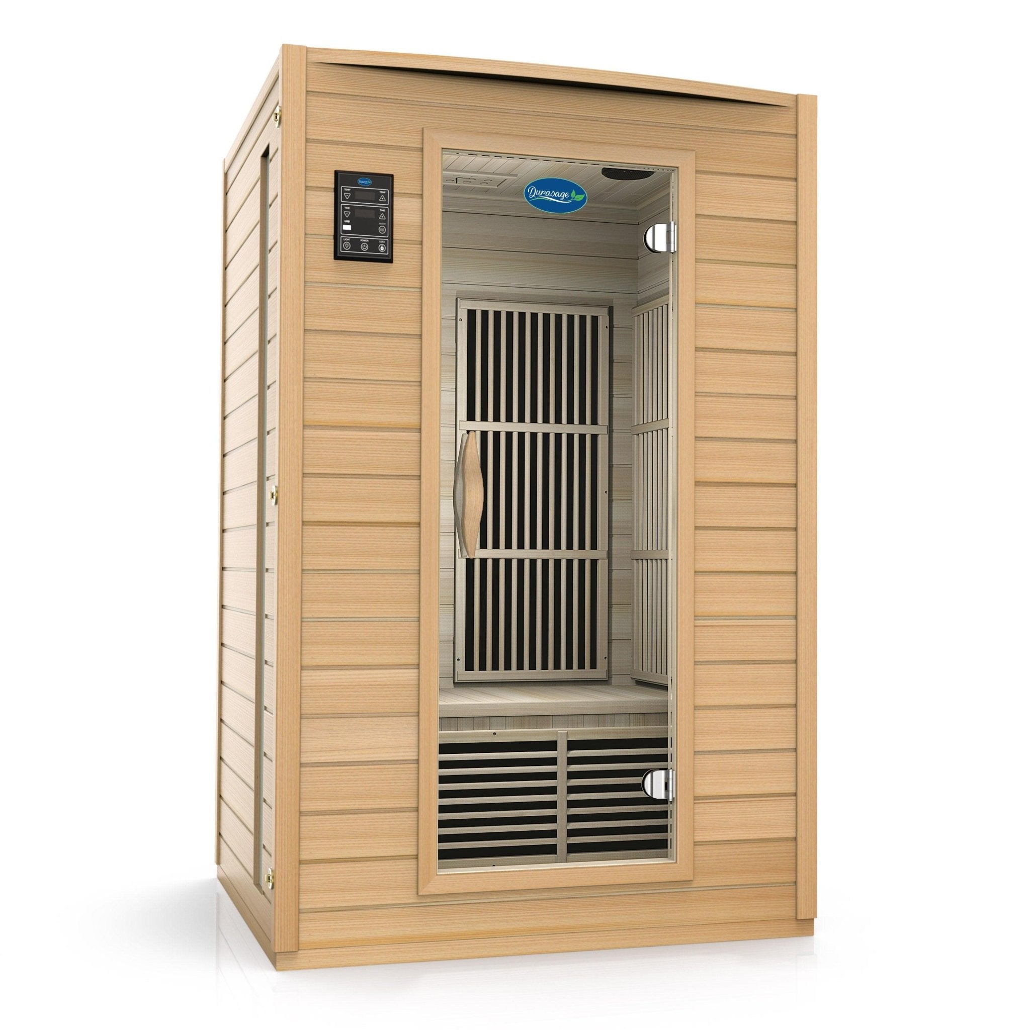 Durasage Health 2 - Person Carbon Infrared Sauna - Canadian Hemlock Wooden Sauna - 1700 Watts - Premium Audio