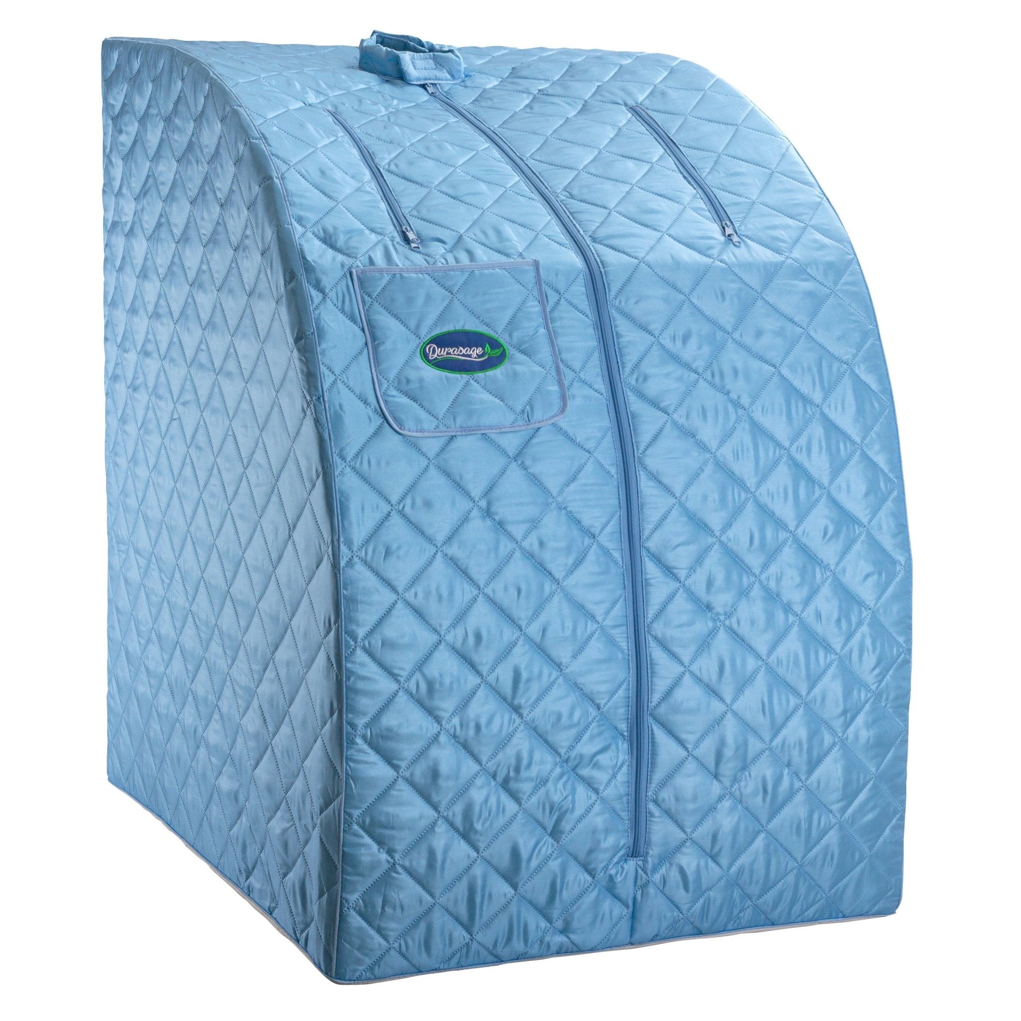 Durasage Health Durasage Lightweight Portable Personal Steam Sauna Spa for Relaxation at Home, 60 Minute Timer, 800 Watt Steam Generator, Chair Included - Light Blue