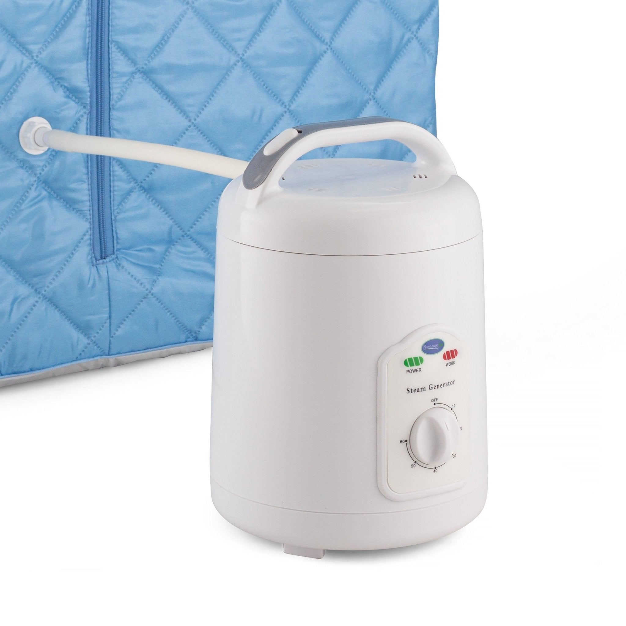 Durasage Health Durasage Lightweight Portable Personal Steam Sauna Spa for Relaxation at Home, 60 Minute Timer, 800 Watt Steam Generator, Chair Included - Light Blue