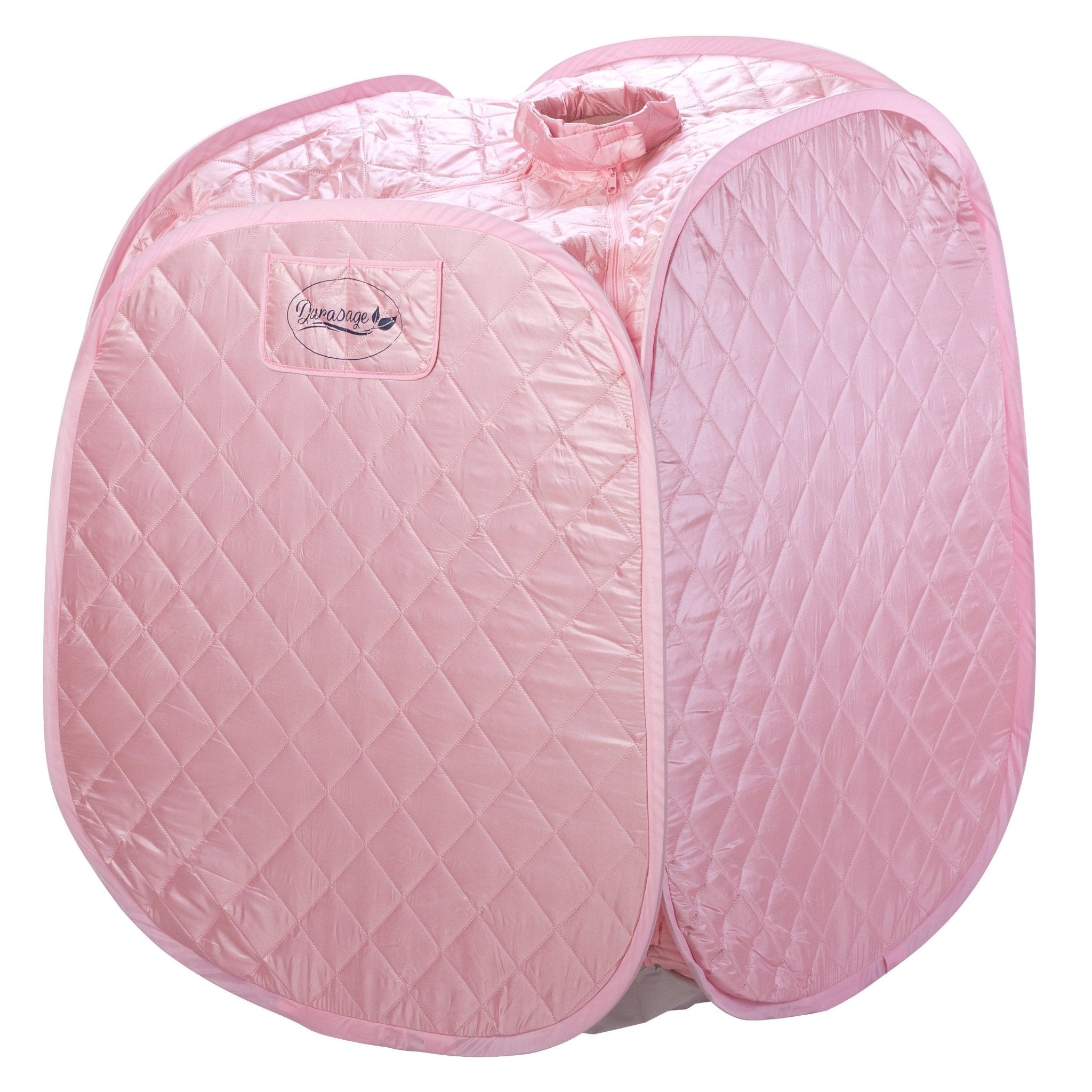 Durasage Health Durasage Personal Foldable Steam Sauna for Relaxation at Home, 60 Minute Timer, 800 Watt Steam Generator, Chair Included - Light Pink