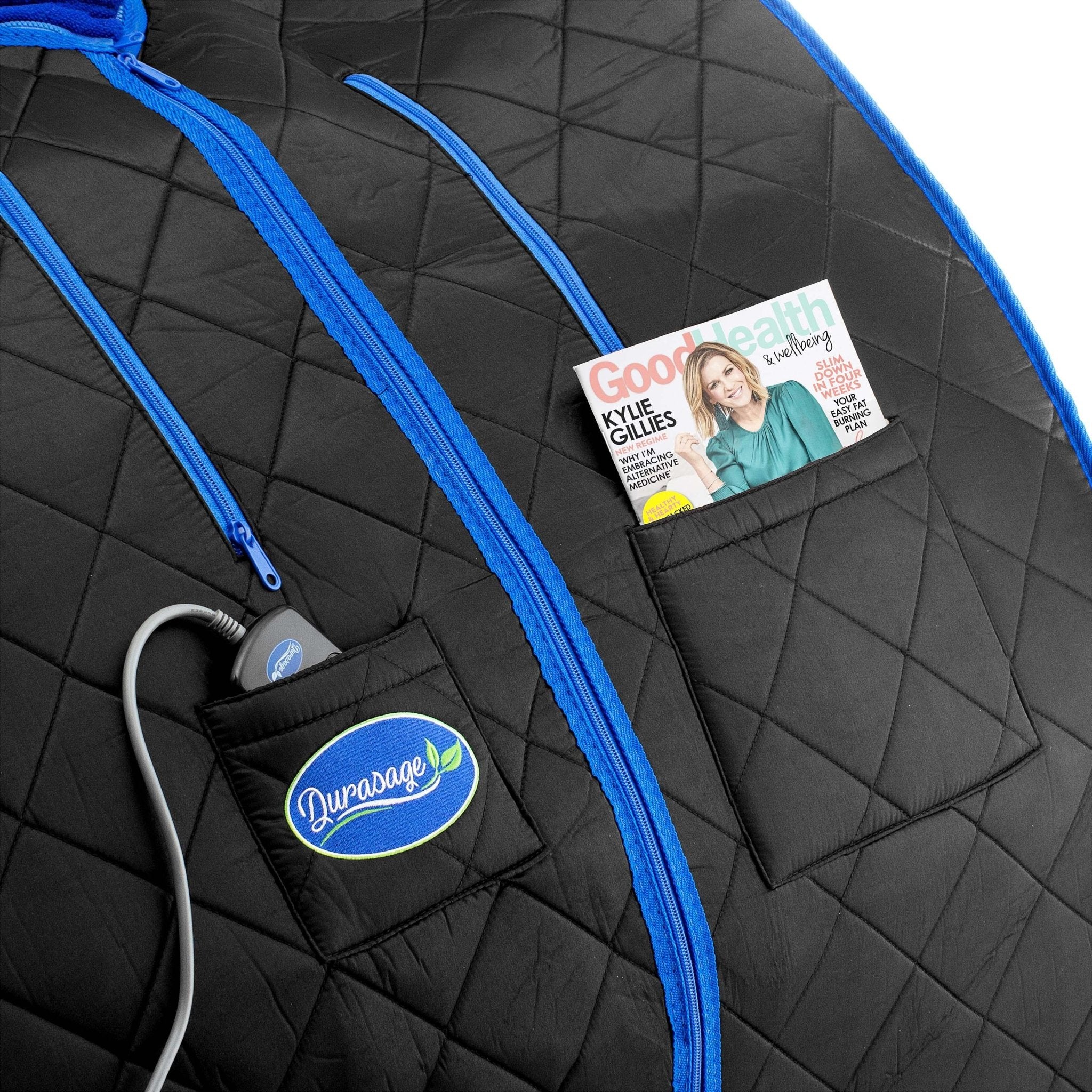 Durasage Health Durasage Personal Ultra Low Emf Portable Infrared Sauna for Relaxation at Home, with Handheld Remote Control, Heated Footpad and Chair