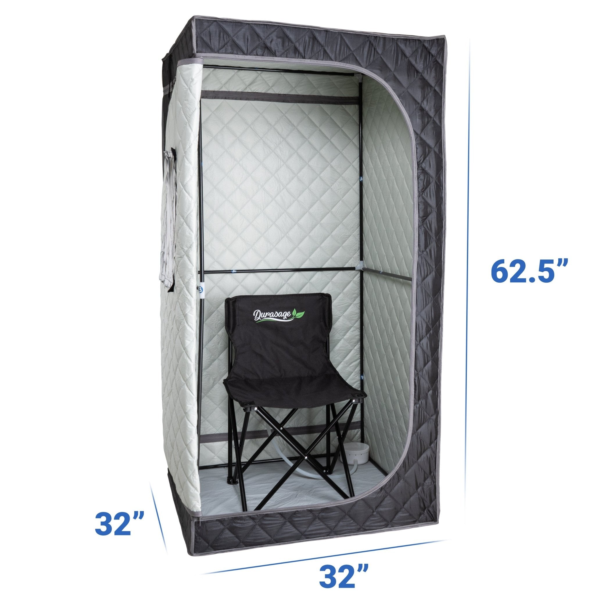 Durasage Health Durasage Portable Full Body Steam Sauna for at Home | 1200W 2.6L Steam Generator Including Remote Control | Portable Chair (1 - Person)
