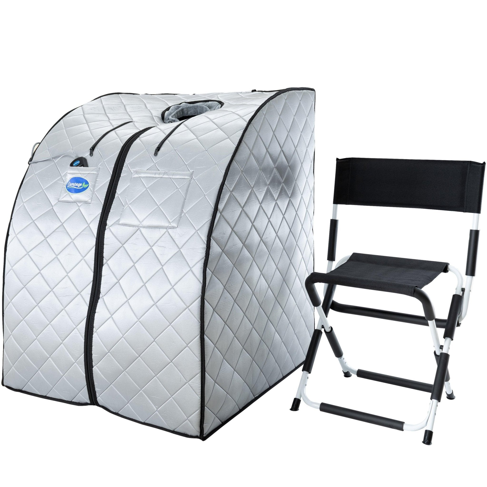 Durasage Health Large Portable Low EMF Negative Ion Indoor Sauna with Chair and Heated Footpad Included