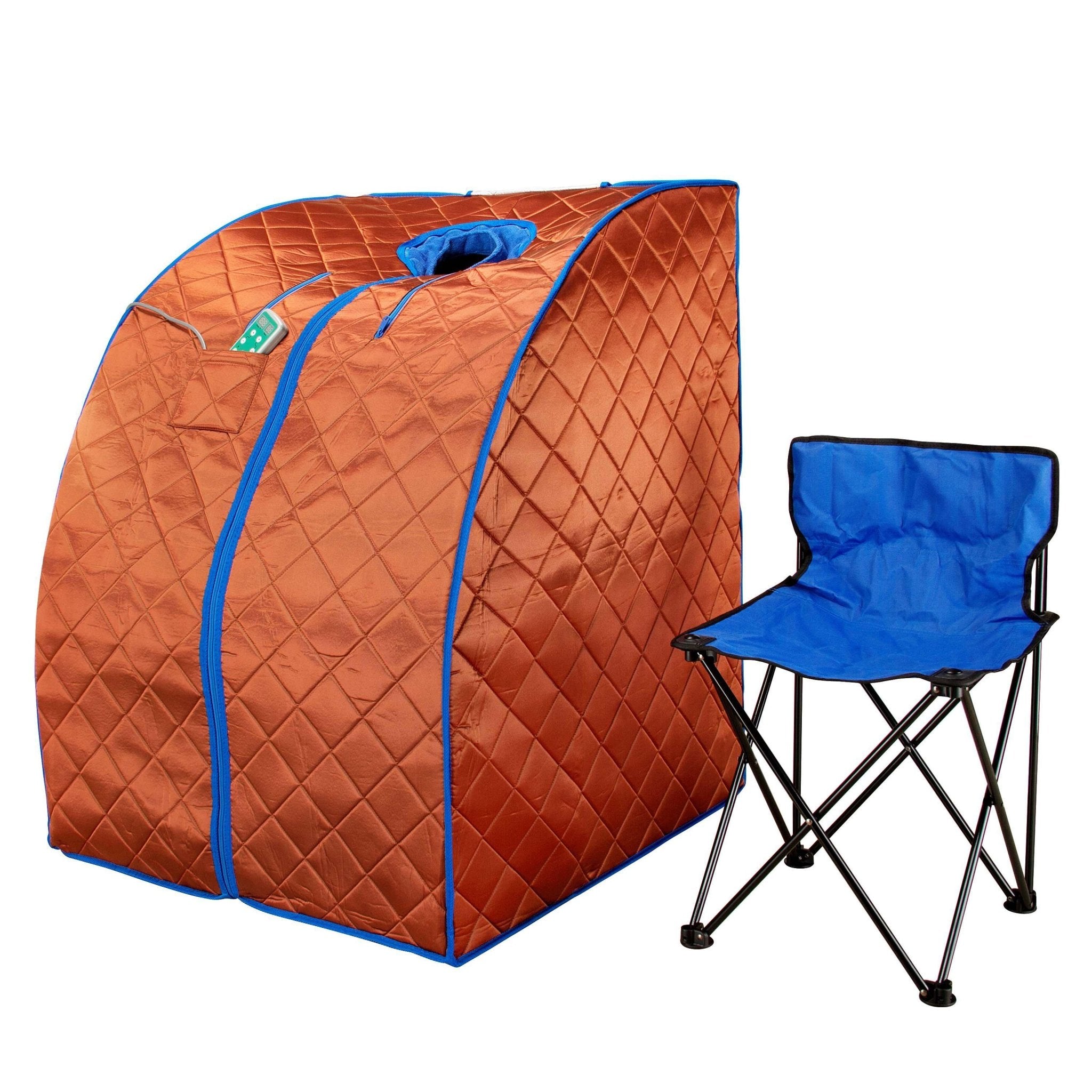 Durasage Health Large Portable Low EMF Negative Ion Indoor Sauna with Chair and Heated Footpad Included - Copper