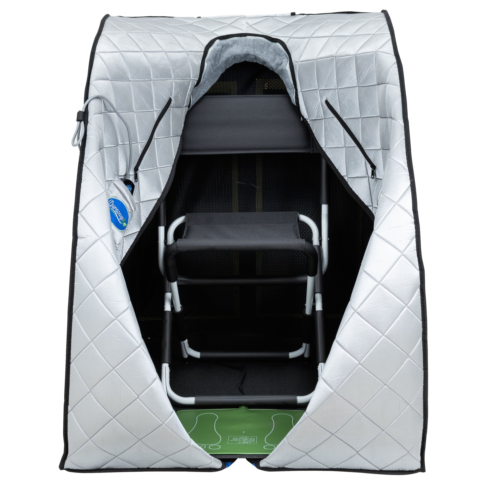 Durasage Health Large Portable Low EMF Negative Ion Indoor Sauna with Chair and Heated Footpad Included - Silver