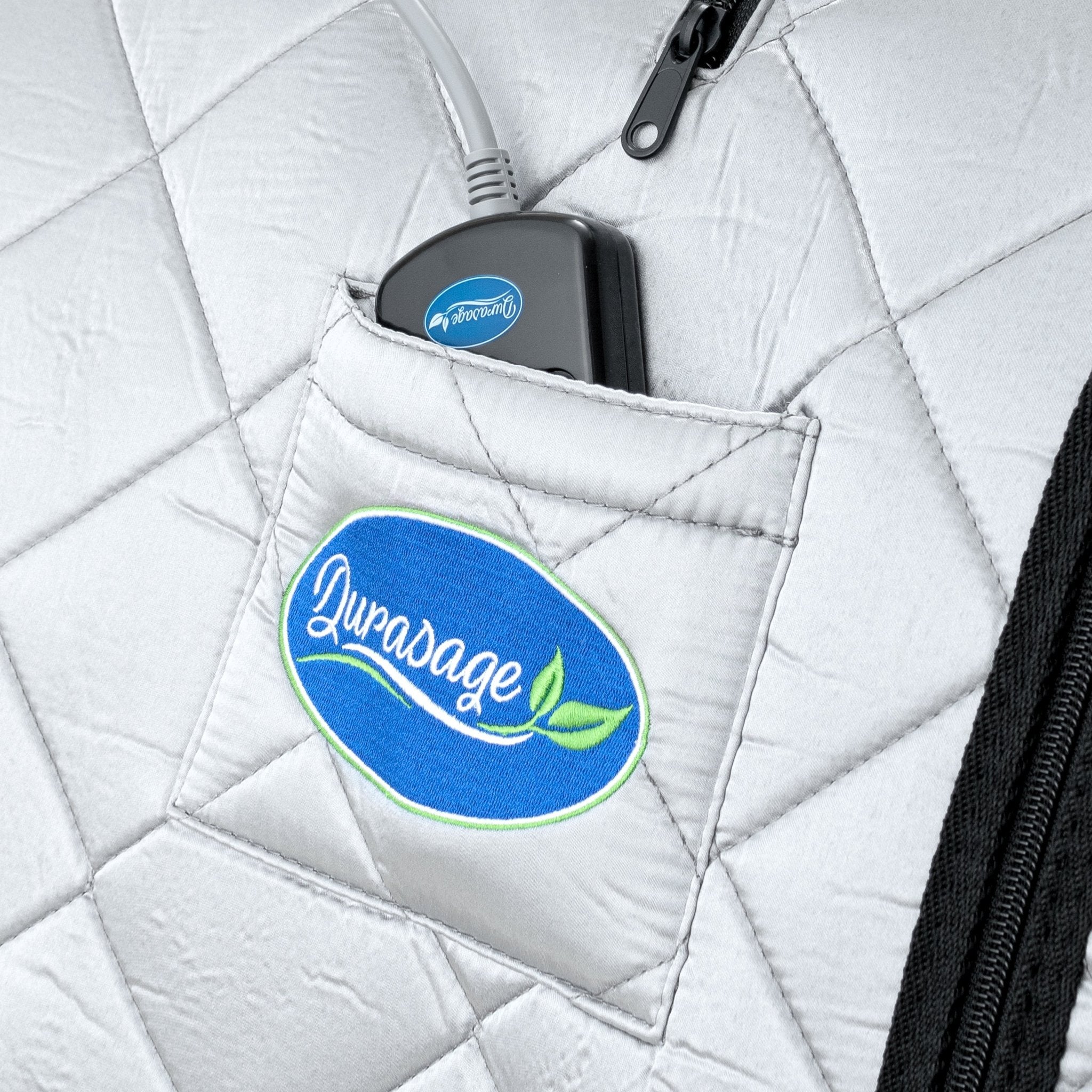 Durasage Health Large Portable Low EMF Negative Ion Indoor Sauna with Chair and Heated Footpad Included - Silver