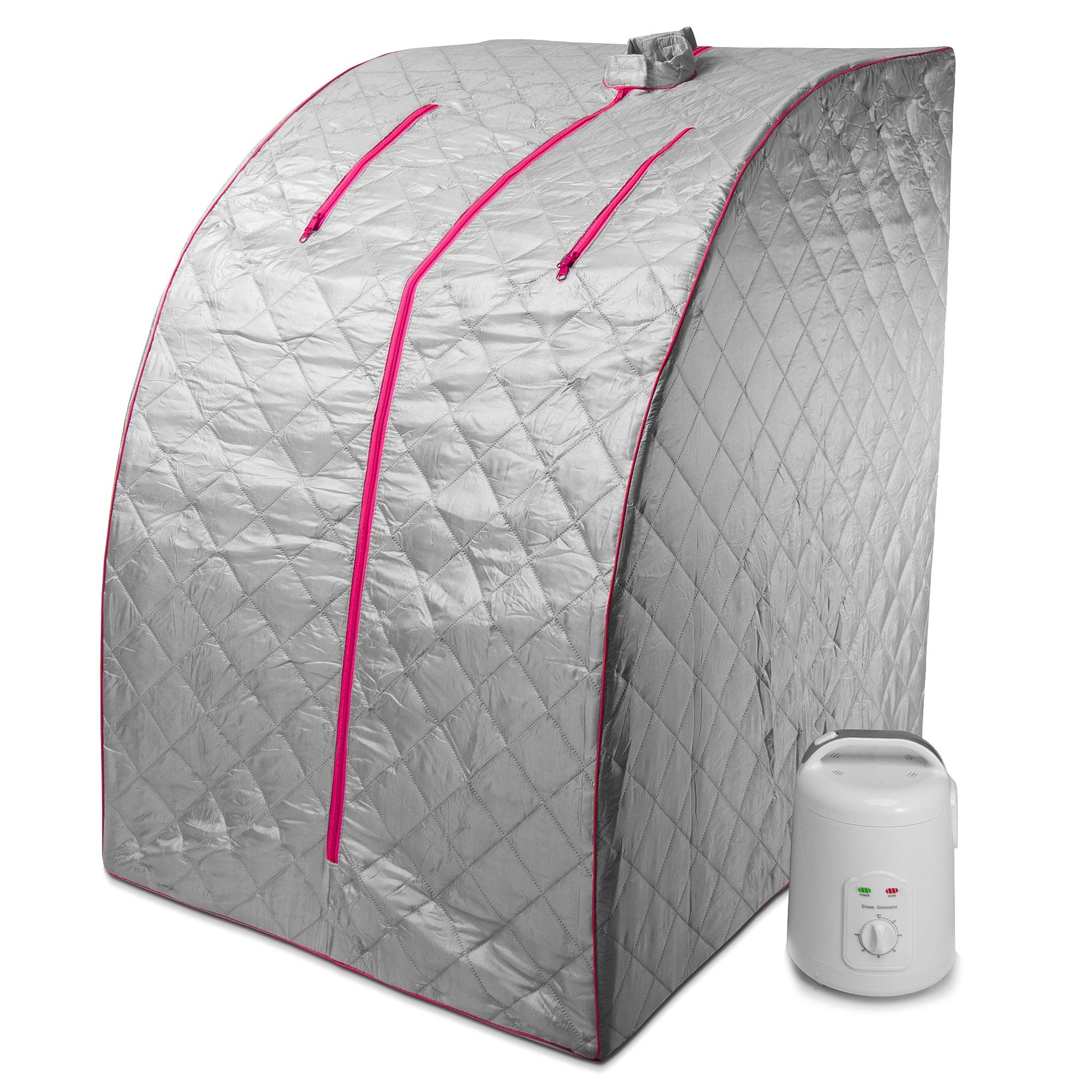 Durasage Health Lightweight Personal Steam Sauna for Weight Loss, Detox & Relaxation, 60 Minute Timer - Pink