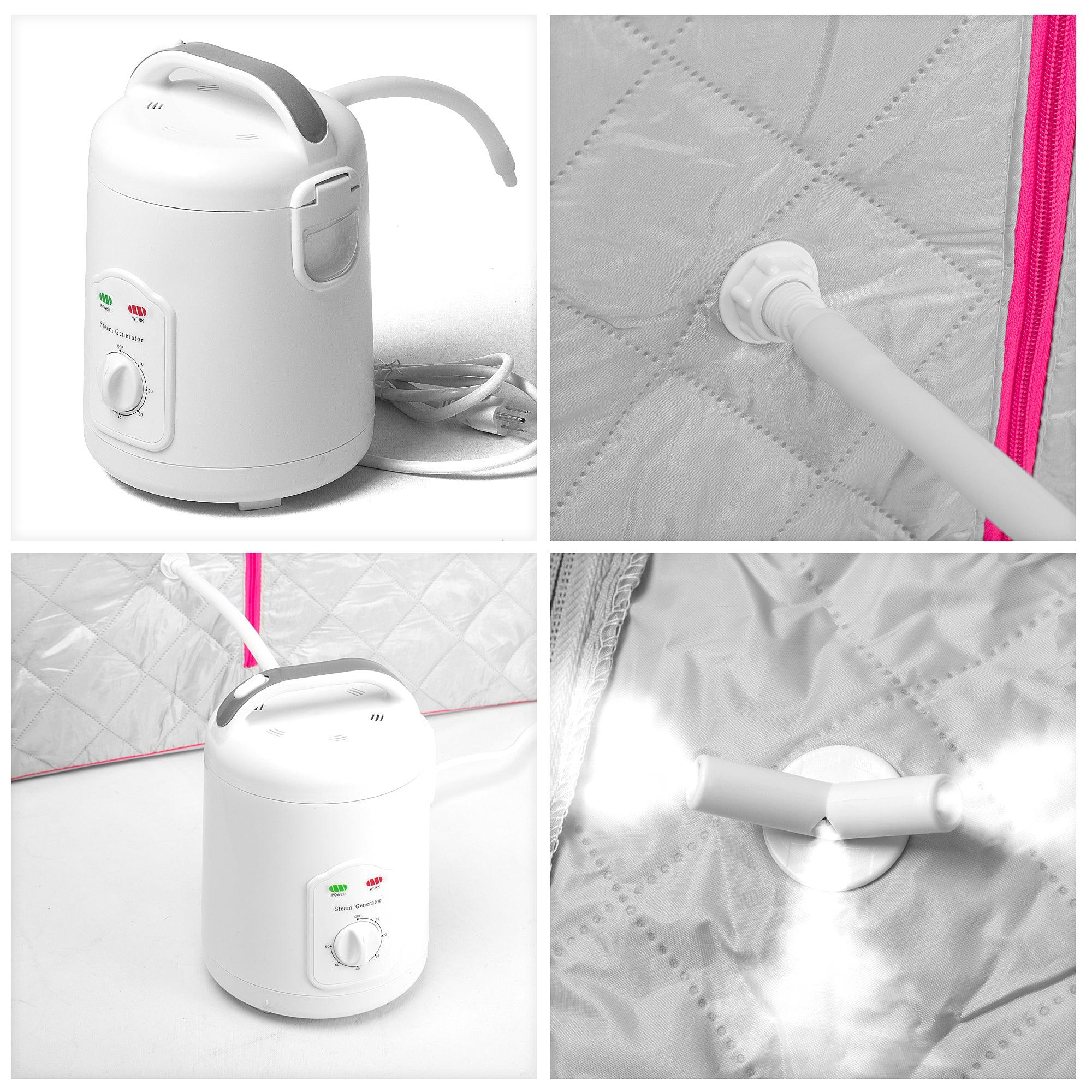 Durasage Health Lightweight Personal Steam Sauna for Weight Loss, Detox & Relaxation, 60 Minute Timer - Pink