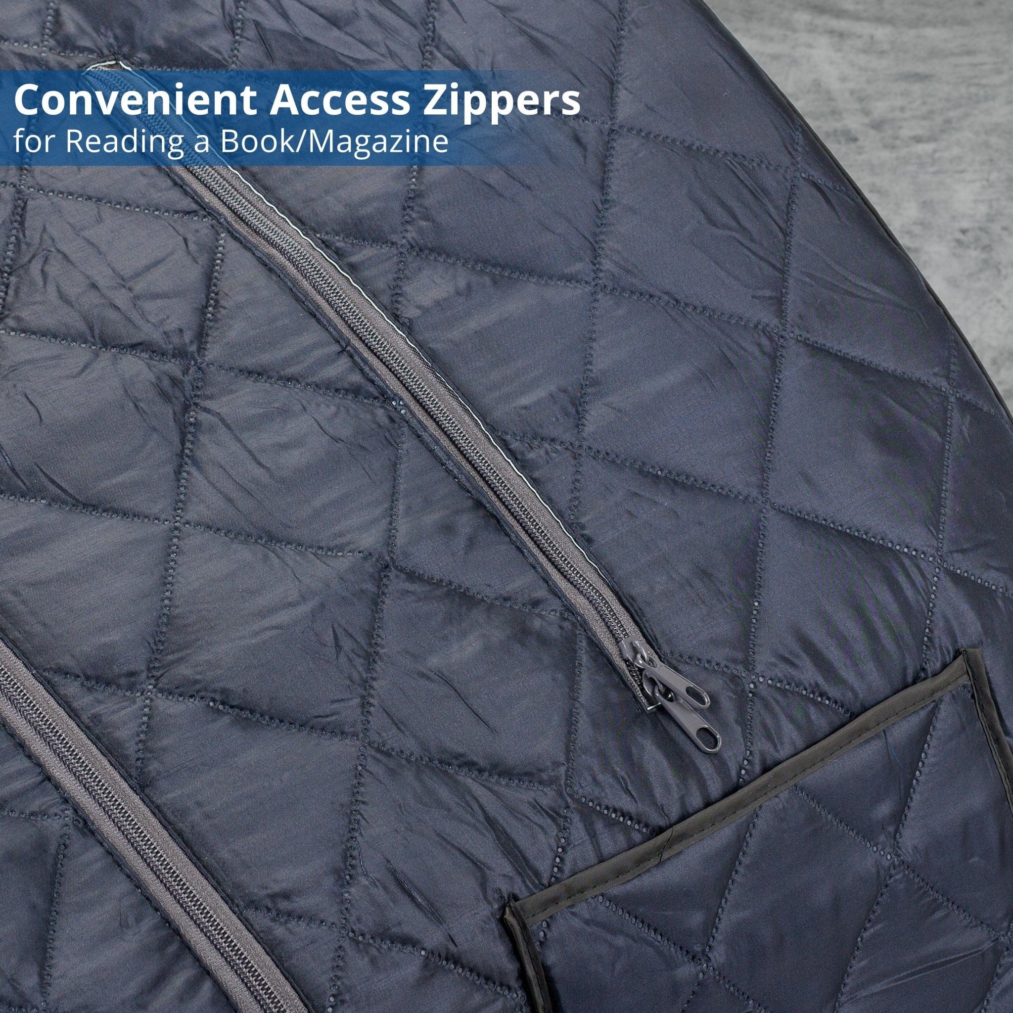 Durasage Health Oversized Portable Steam Sauna for Weight Loss, Detox & Relaxation at Home, Chair Included - Dark Blue