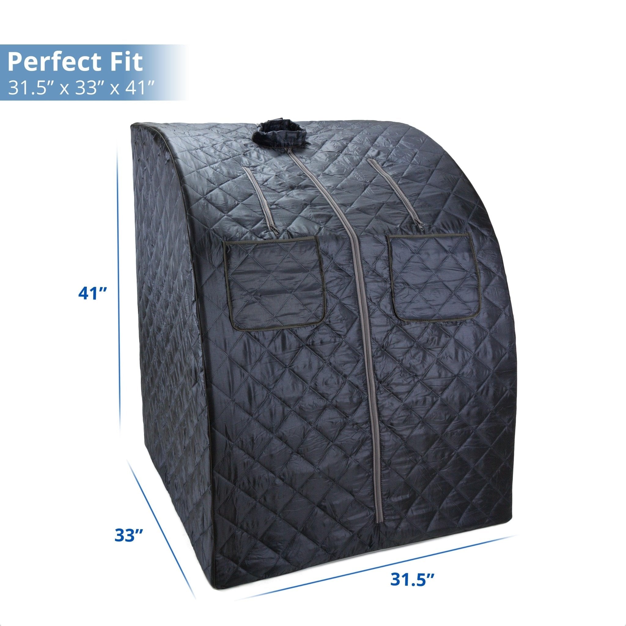 Durasage Health Oversized Portable Steam Sauna for Weight Loss, Detox & Relaxation at Home, Chair Included - Dark Blue