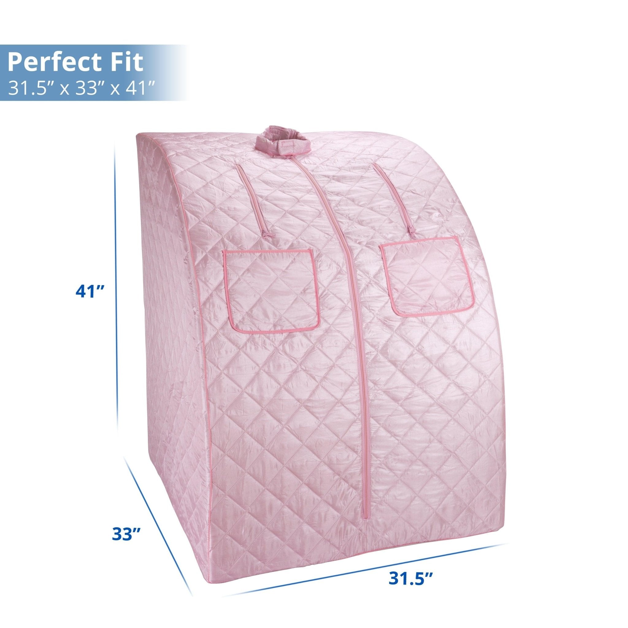 Durasage Health Oversized Portable Steam Sauna for Weight Loss, Detox & Relaxation at Home, Chair Included - Pink