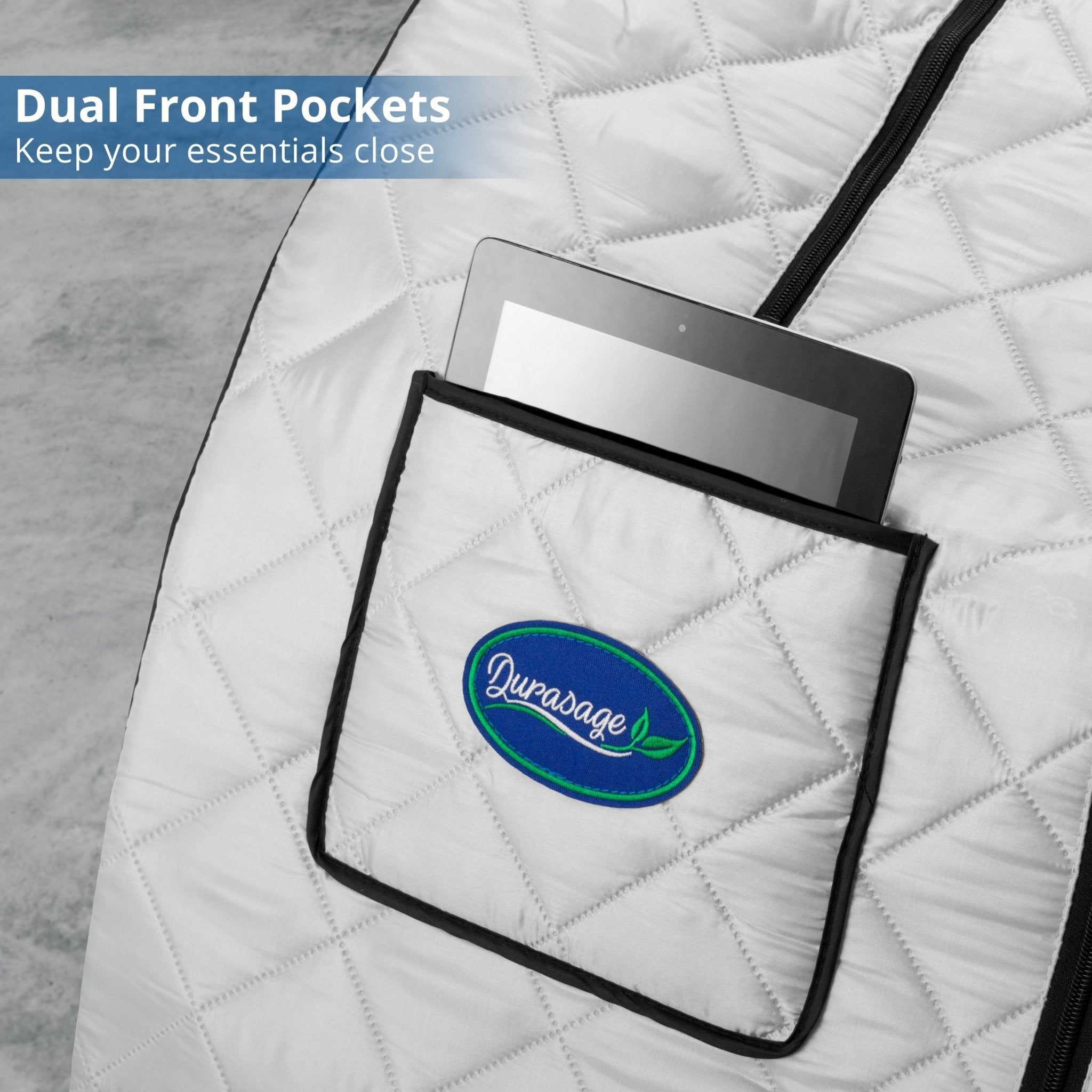 Durasage Health Oversized Portable Steam Sauna for Weight Loss, Detox & Relaxation at Home, Chair Included - Silver