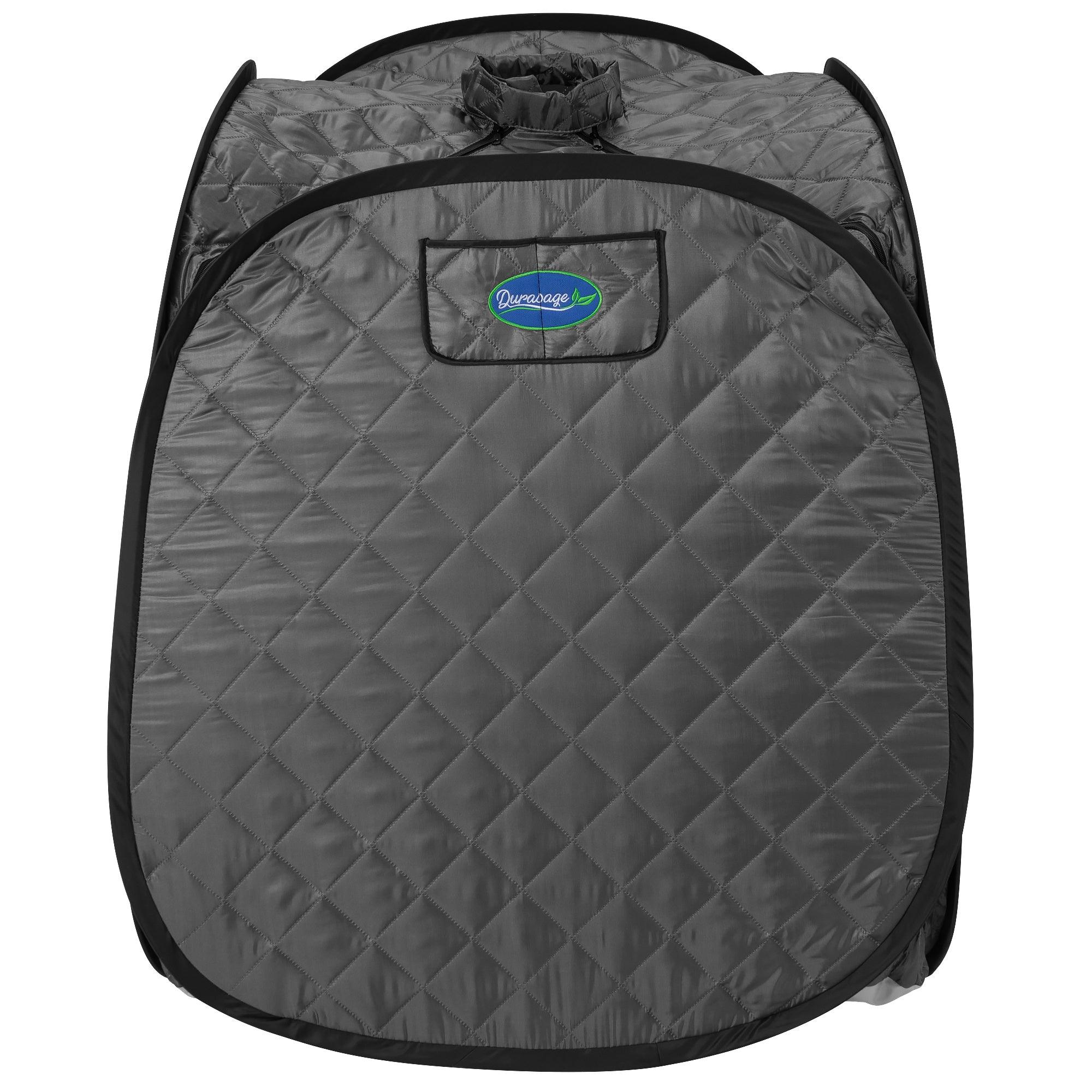 Durasage Health Personal Foldable Steam Sauna for Weight Loss, Detox, Relaxation at Home, 60 Minute Timer, 800 Watt Steam Generator, Chair Included (Gray)