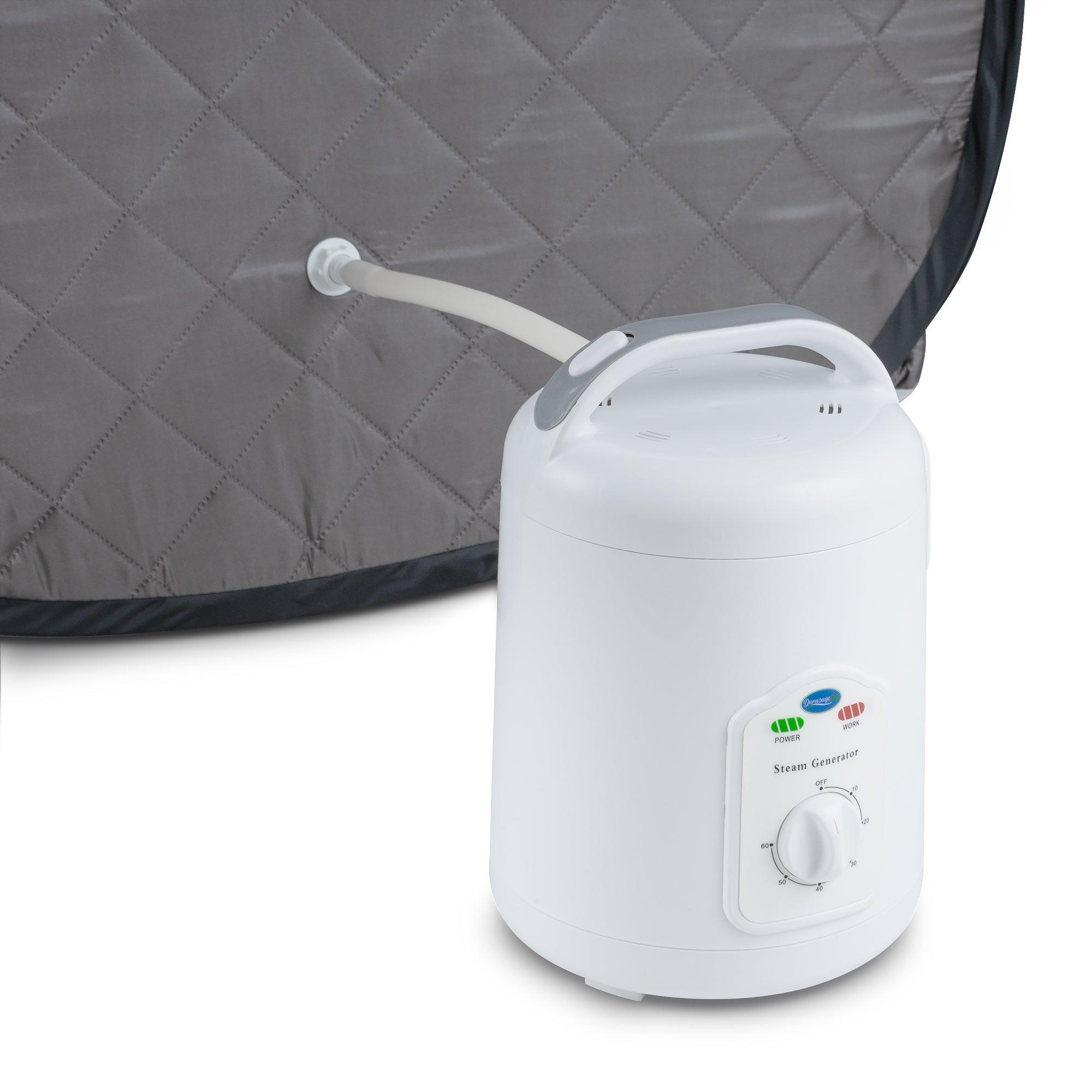 Durasage Health Personal Foldable Steam Sauna for Weight Loss, Detox, Relaxation at Home, 60 Minute Timer, 800 Watt Steam Generator, Chair Included (Gray)