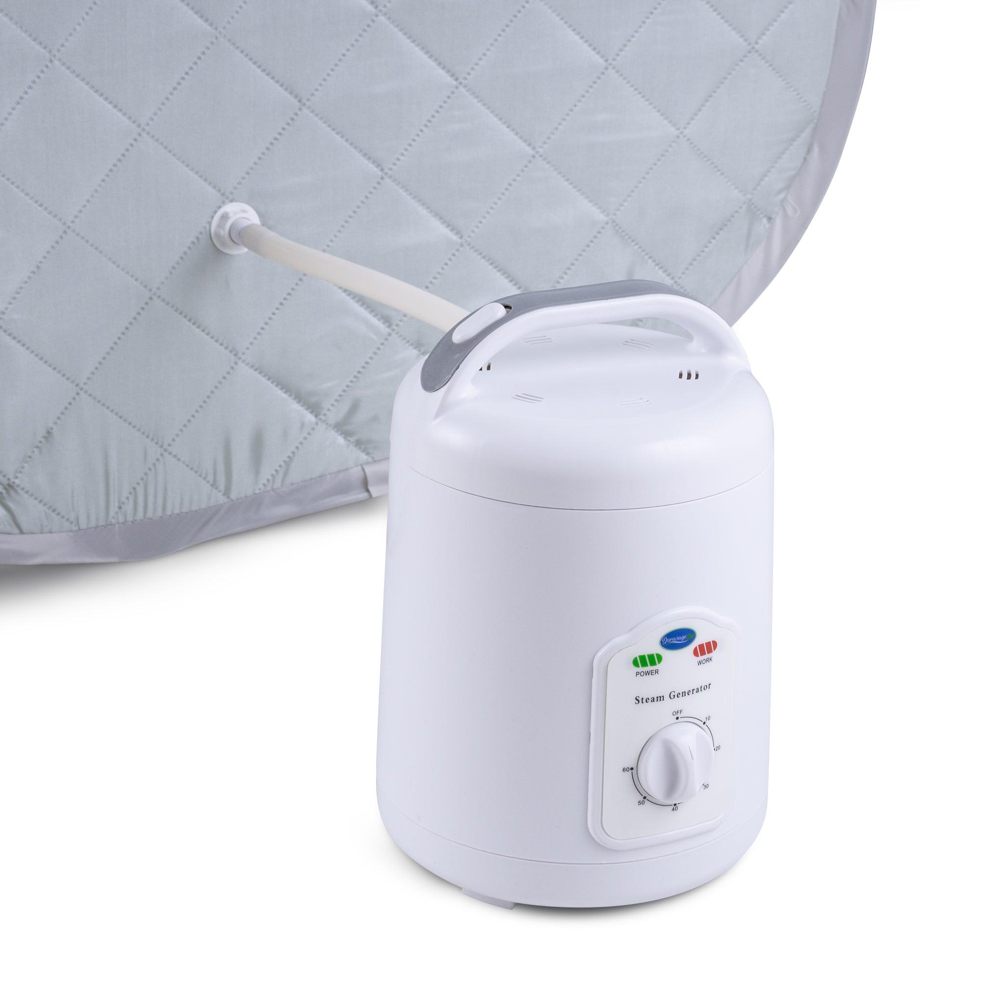 Durasage Health Personal Foldable Steam Sauna for Weight Loss, Detox, Relaxation at Home, 60 Minute Timer, 800 Watt Steam Generator, Chair Included (Silver)