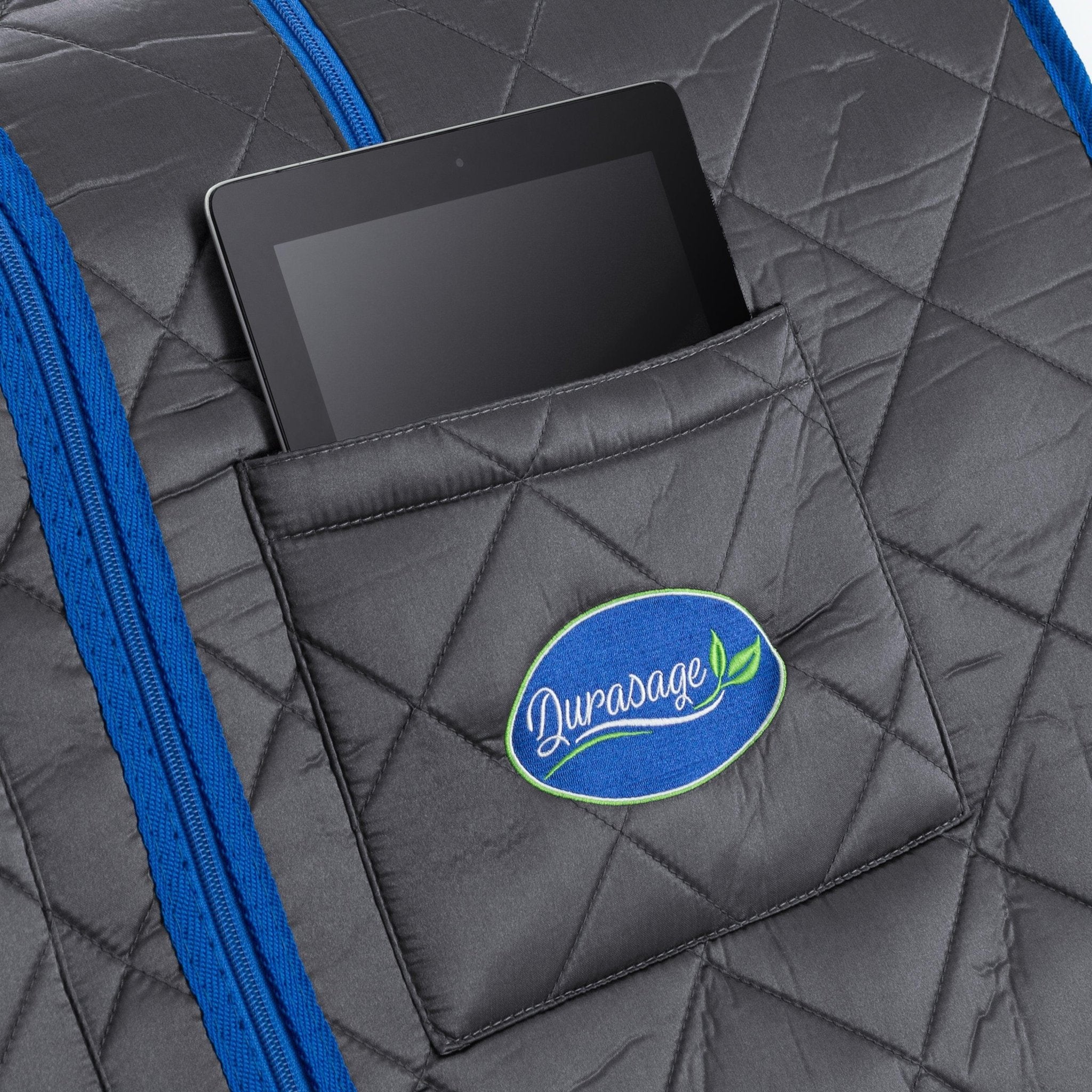 Durasage Health Personal Portable Infrared Sauna with Premium Chair, 30 Minute Timer, with Negative ION and Heated Footpad - Gray