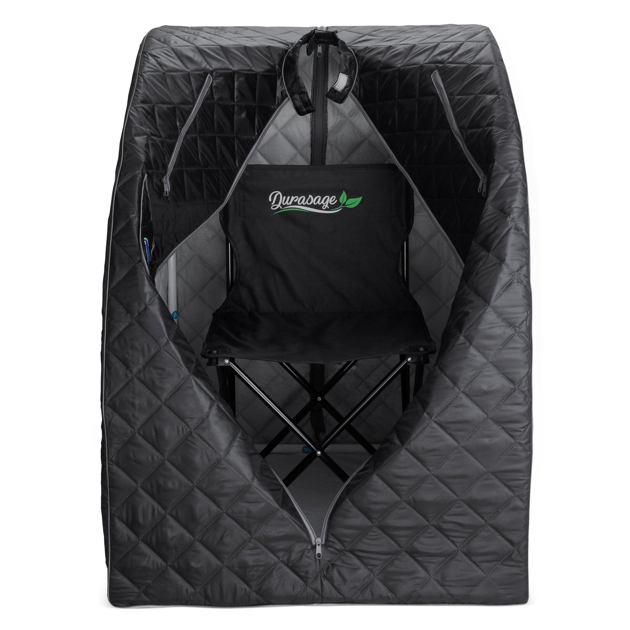 Durasage Health Personal Steam Sauna for Weight Loss, Detox & Relaxation at Home, Chair Included - (Black)