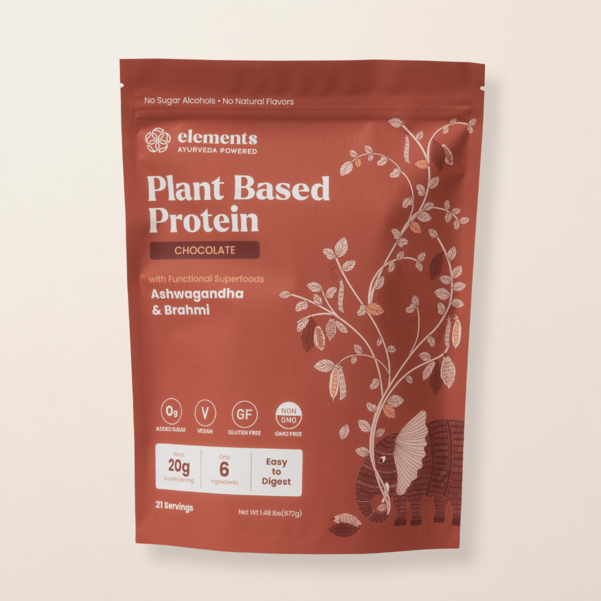 Elements Truffles Plant Based Protein Powder: Chocolate (21 Servings)