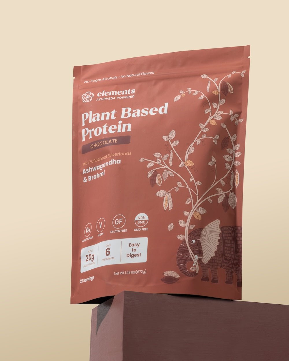 Elements Truffles Plant Based Protein Powder: Chocolate (21 Servings)