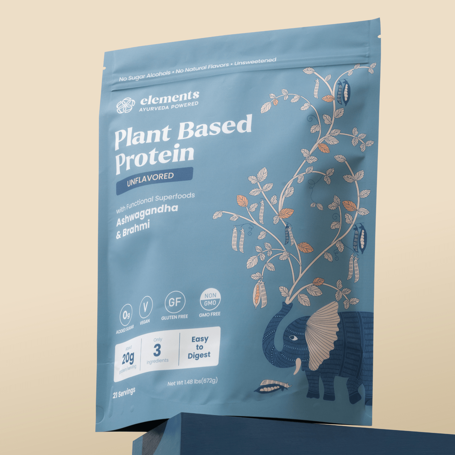 Elements Truffles Plant Based Protein Powder: Unflavored (21 Servings)