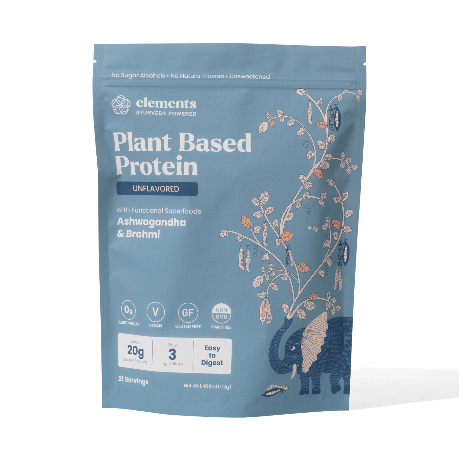Elements Truffles Plant Based Protein Powder: Unflavored (21 Servings)