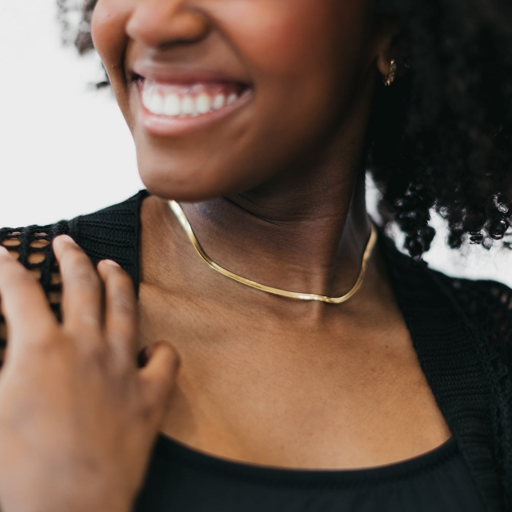 Ella Herringbone Necklace - WATERPROOF