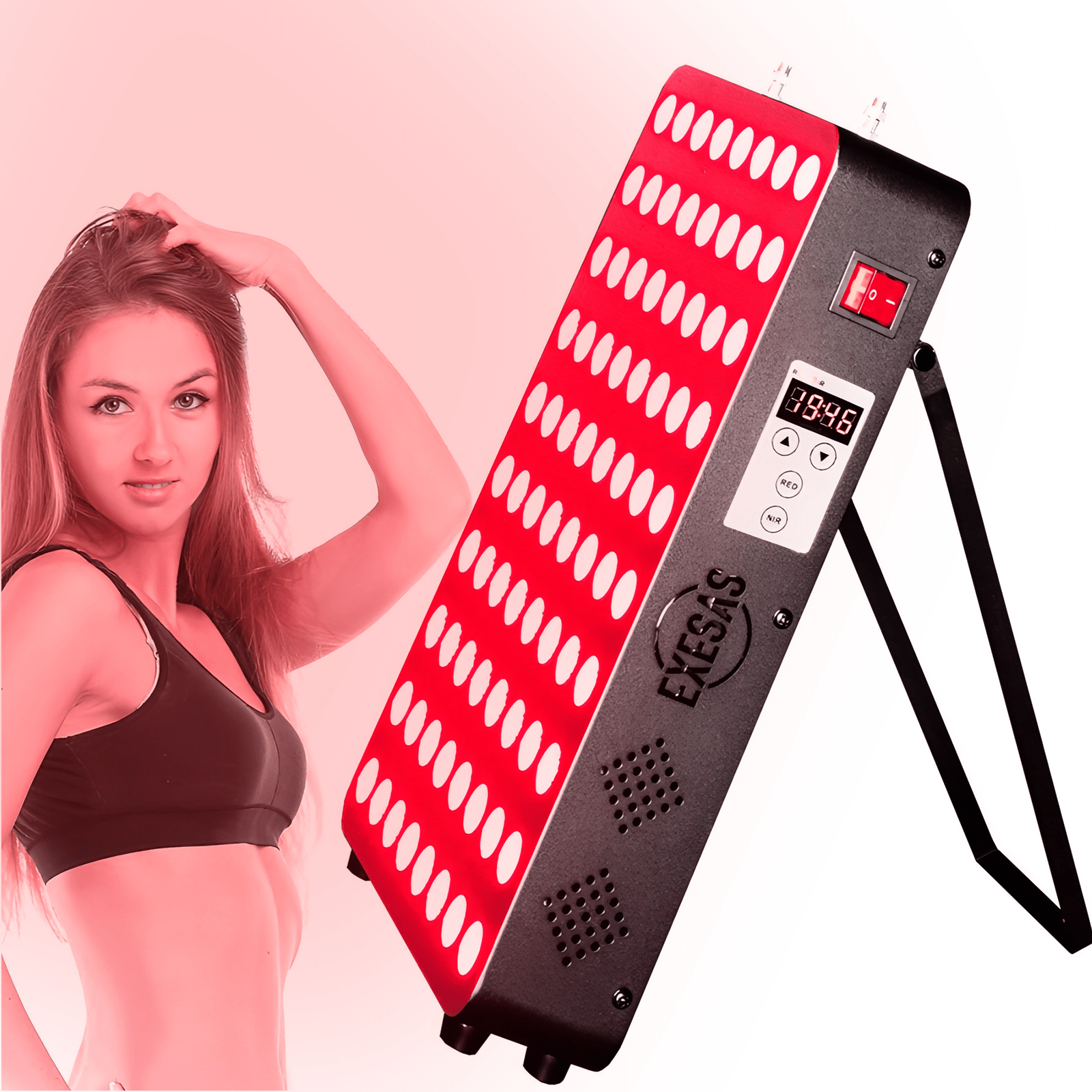 EXESAS EXESAS 80 LED, 400W Dual - Chip, Red Light Therapy Device for Full Body 660nm & 850nm Infrared LED Panel for Beautiful Skin, Weight & Pain Management