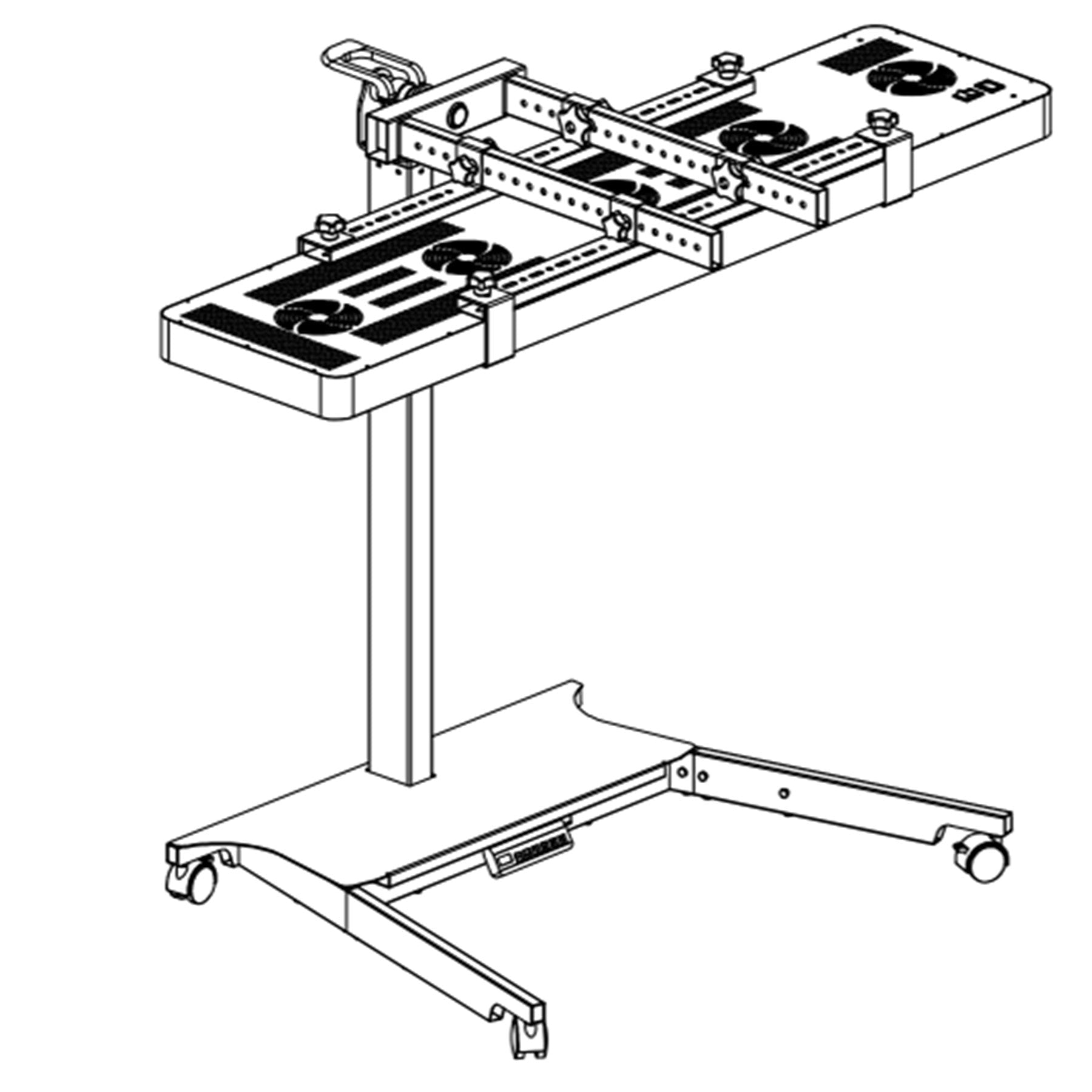 EXESAS Horizontal/Vertical Powered Automatic Rolling Stand for EXESAS Red Light Therapy Panels, Auto Height Adjustment, (Panel Sold Separately)