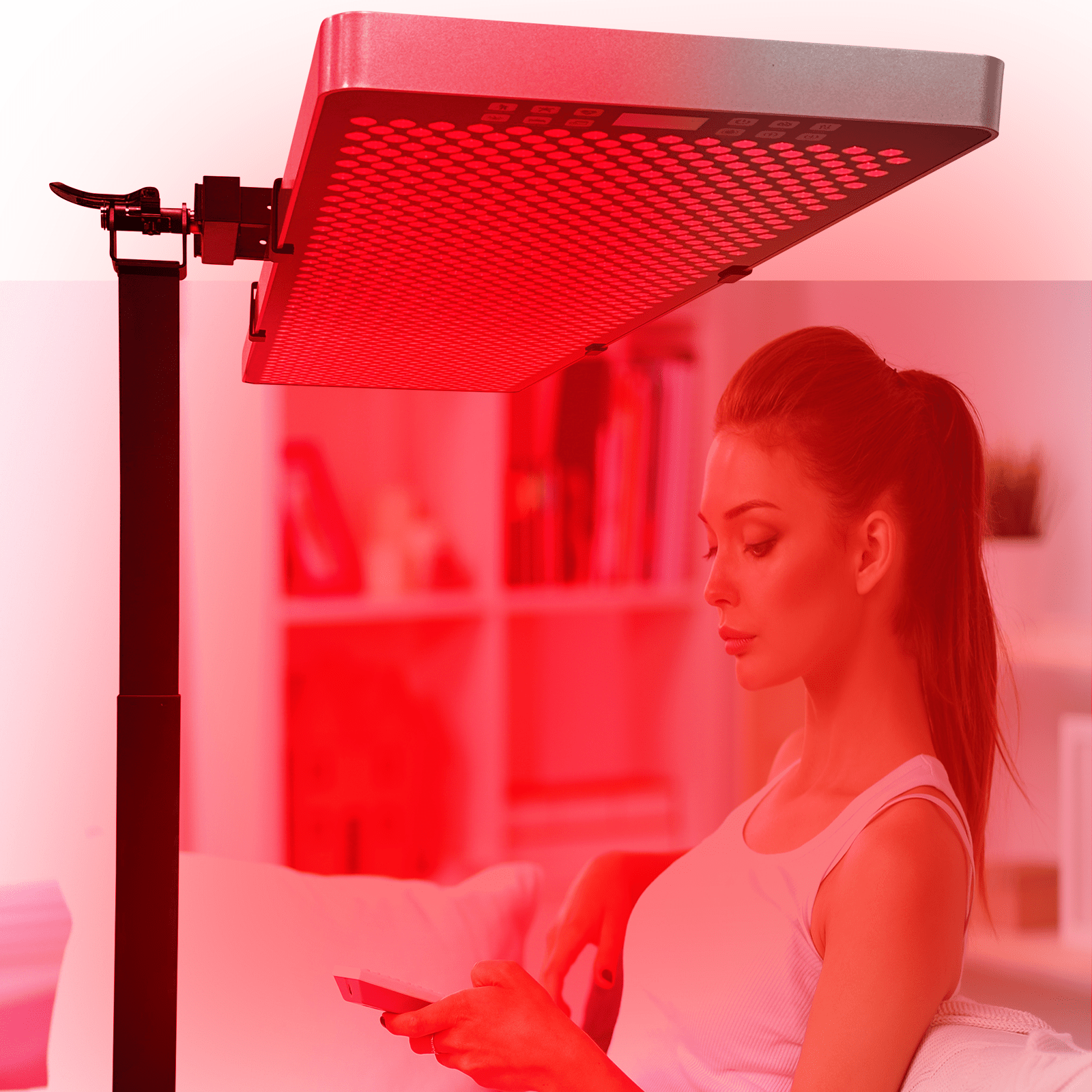 EXESAS Horizontal/Vertical Powered Automatic Rolling Stand for EXESAS Red Light Therapy Panels, Auto Height Adjustment, (Panel Sold Separately)