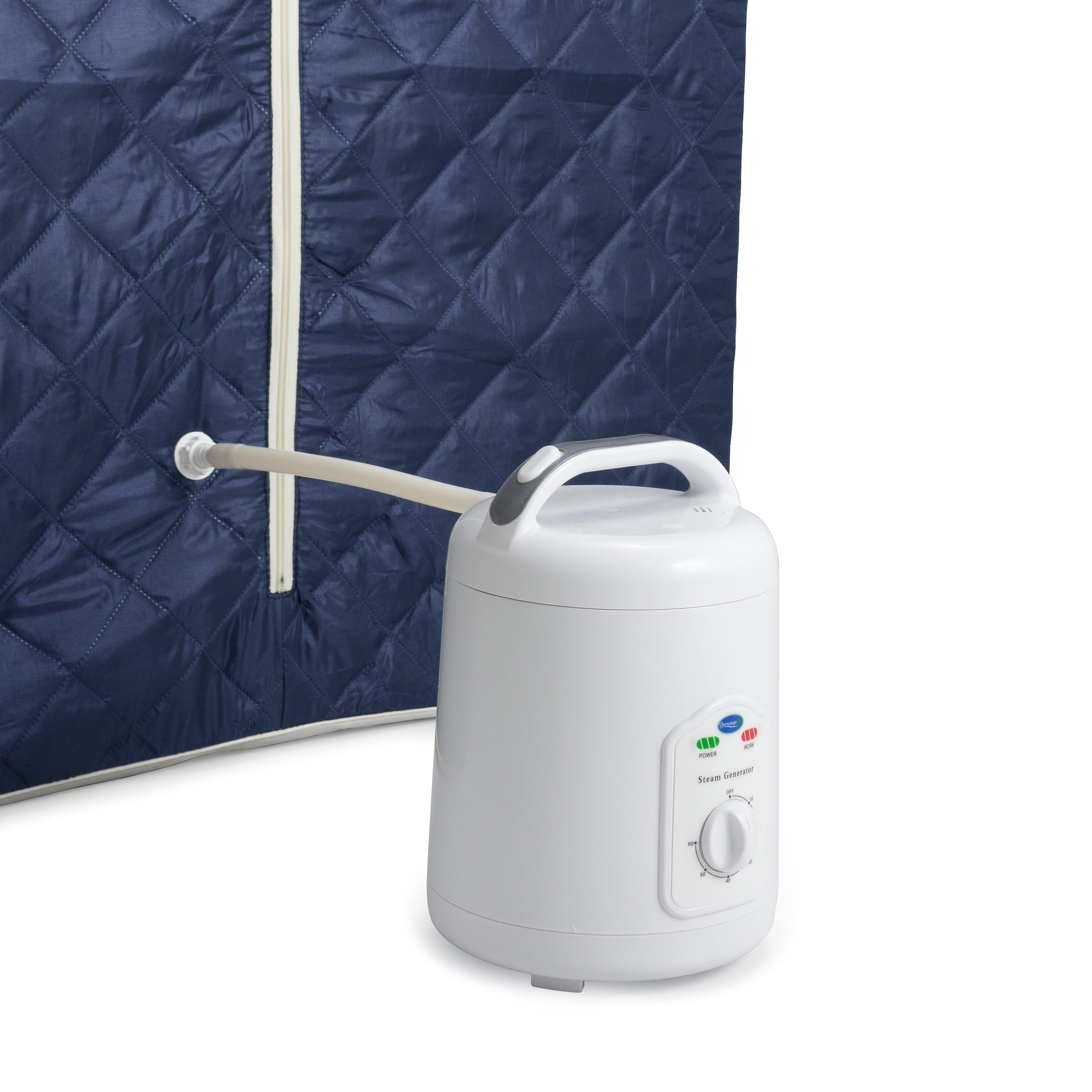 Durasage Oversized Portable Personal Steam Sauna Spa for Relaxation at Home, 60 Minute Timer, 800 Watt Steam Generator, Chair Included - Satin Blue