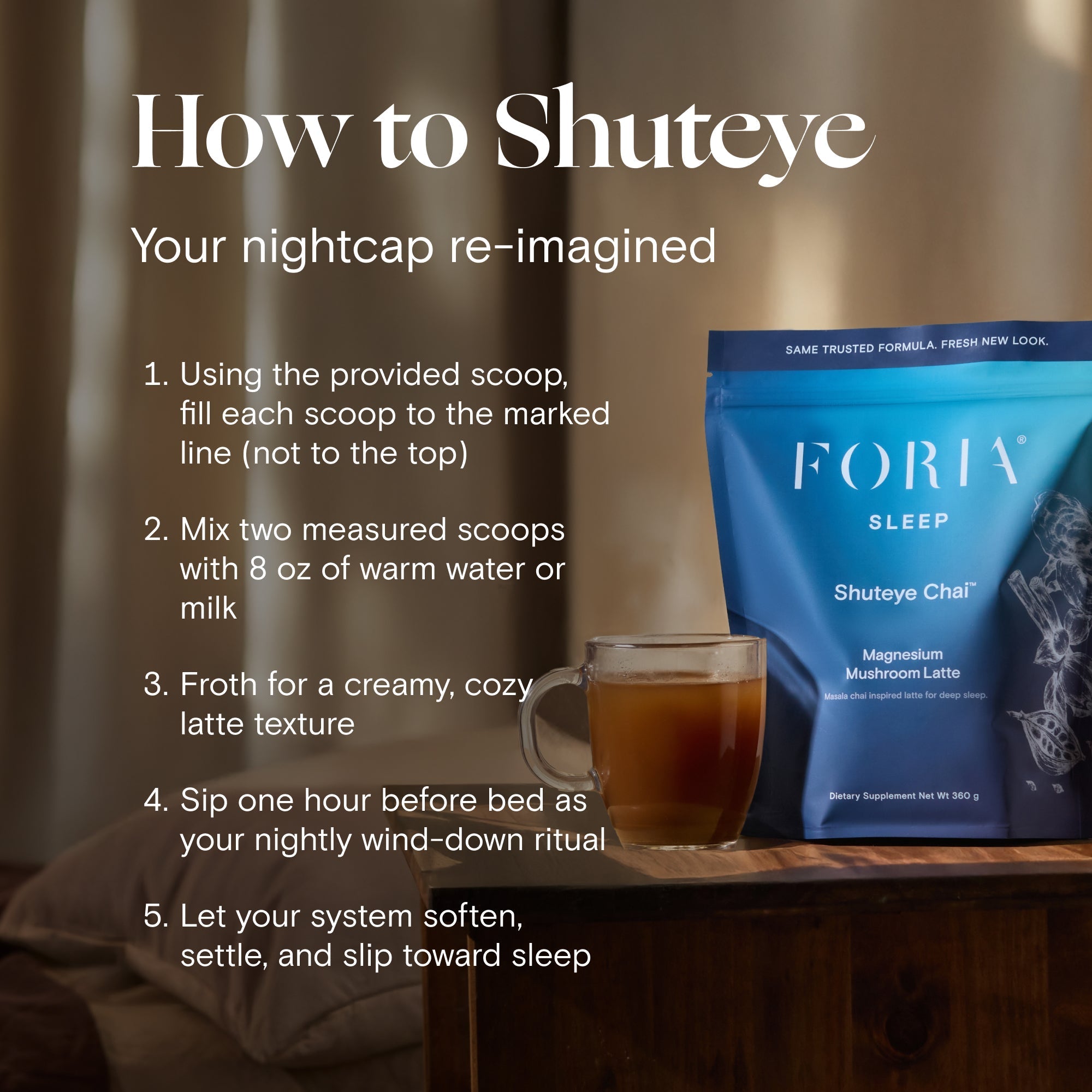 Foria Shuteye Chai - Magnesium Mushroom Latte