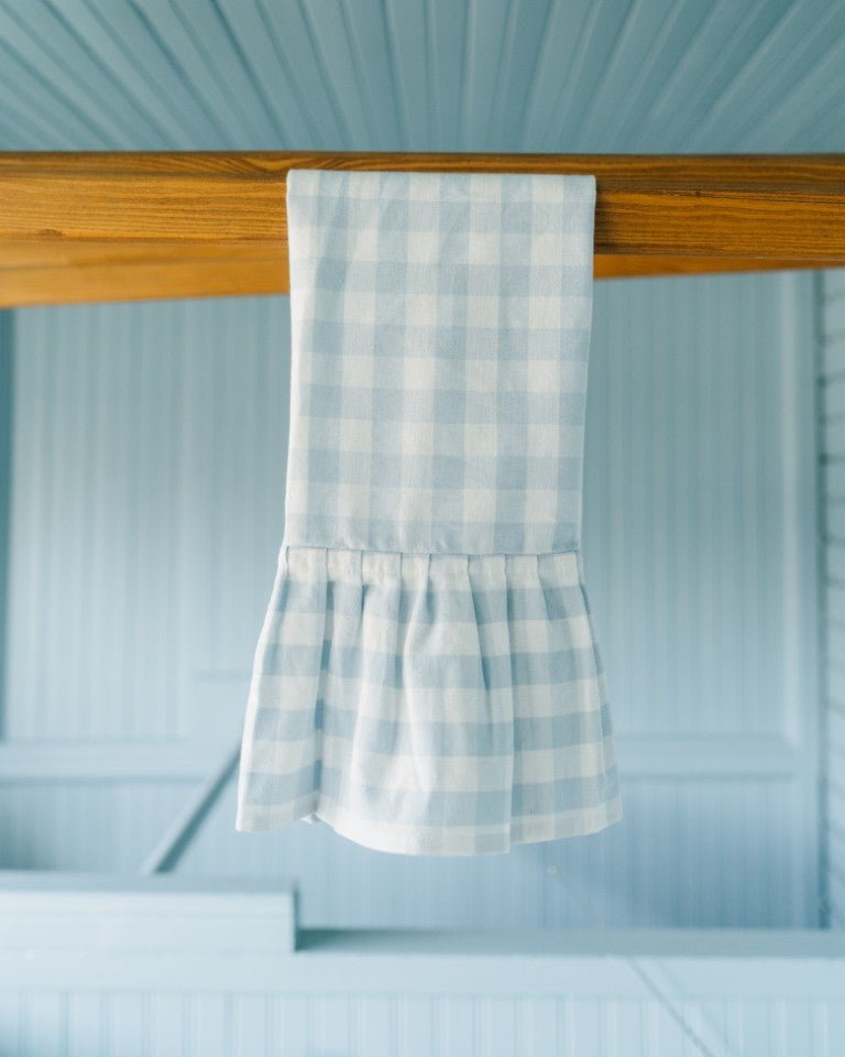 Galley & Fen Blue Ruffled Gingham Dish Towel