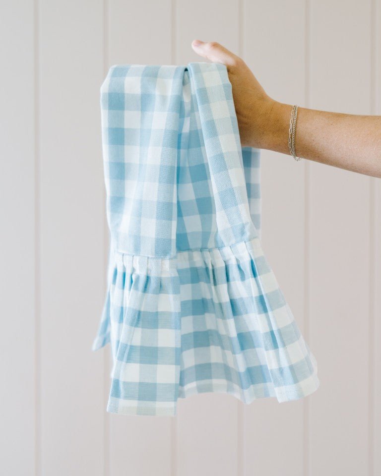 Galley & Fen Blue Ruffled Gingham Dish Towel