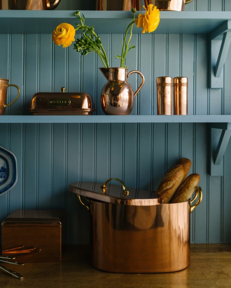 Galley & Fen Copper Bread Box with Brass Handles