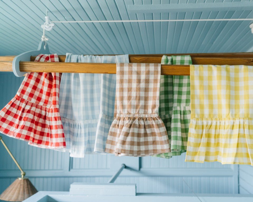 Galley & Fen Moss Ruffled Gingham Dish Towel