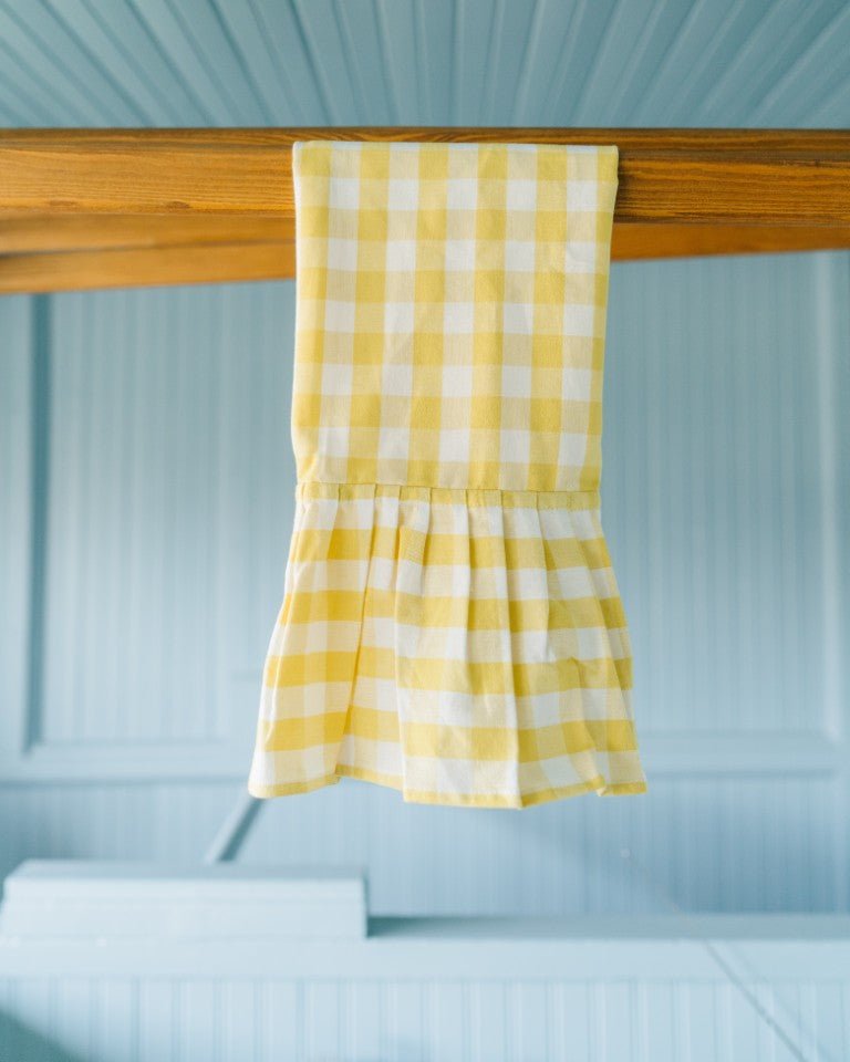 Galley & Fen Yellow Gingham Ruffled Dish Towel