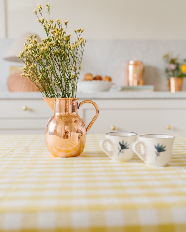 Galley & Fen Yellow Ruffled Gingham Tablecloth