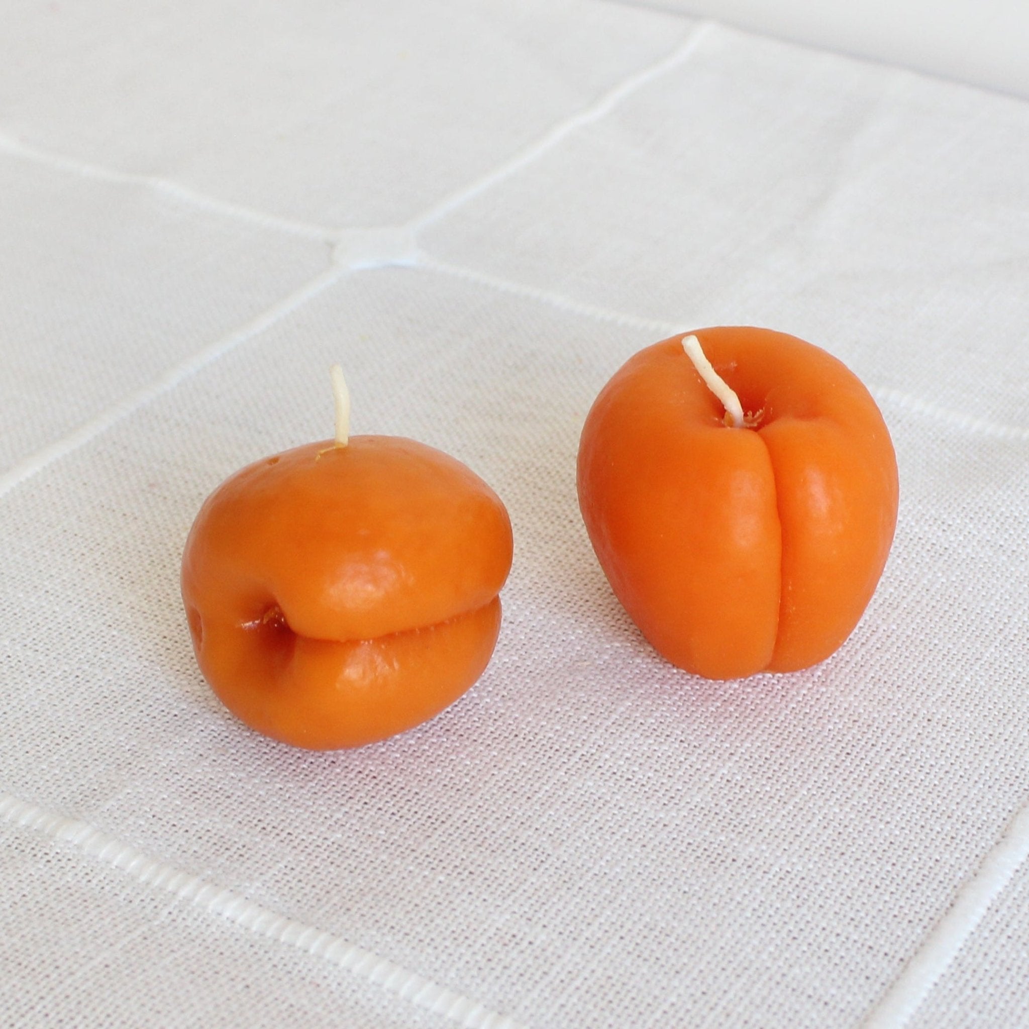 Happy Organics APRICOT BEESWAX CANDLE PAIR