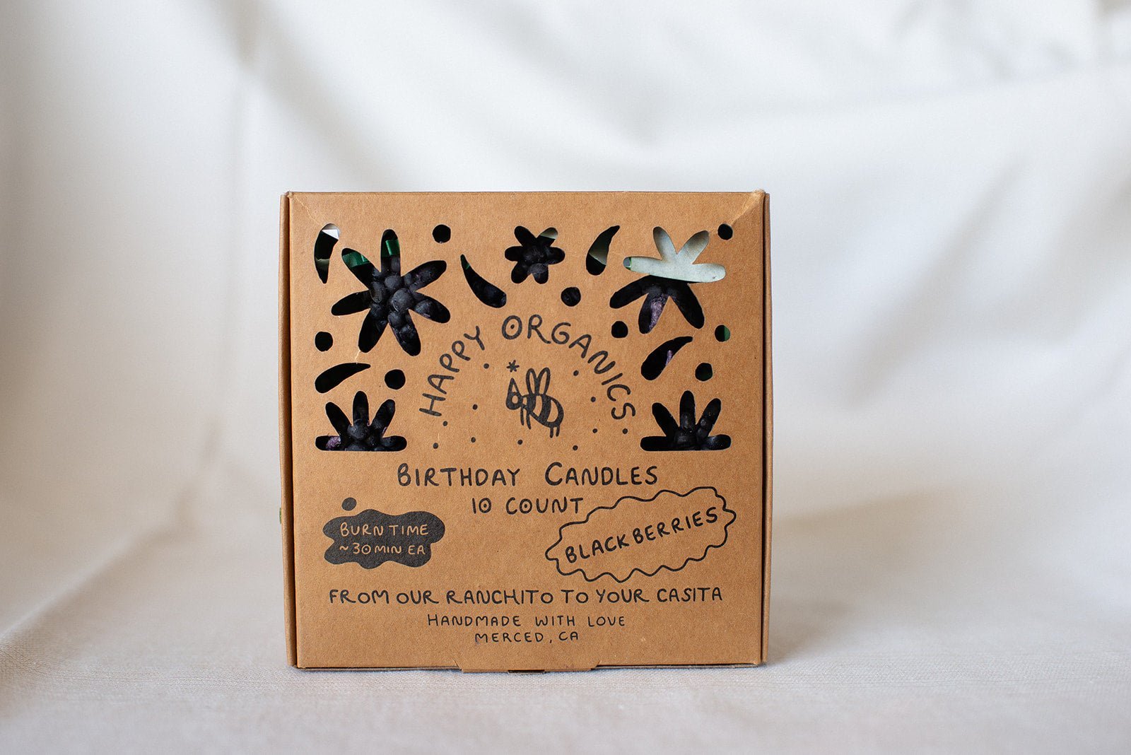 Happy Organics Beeswax Blackberry Birthday Candles