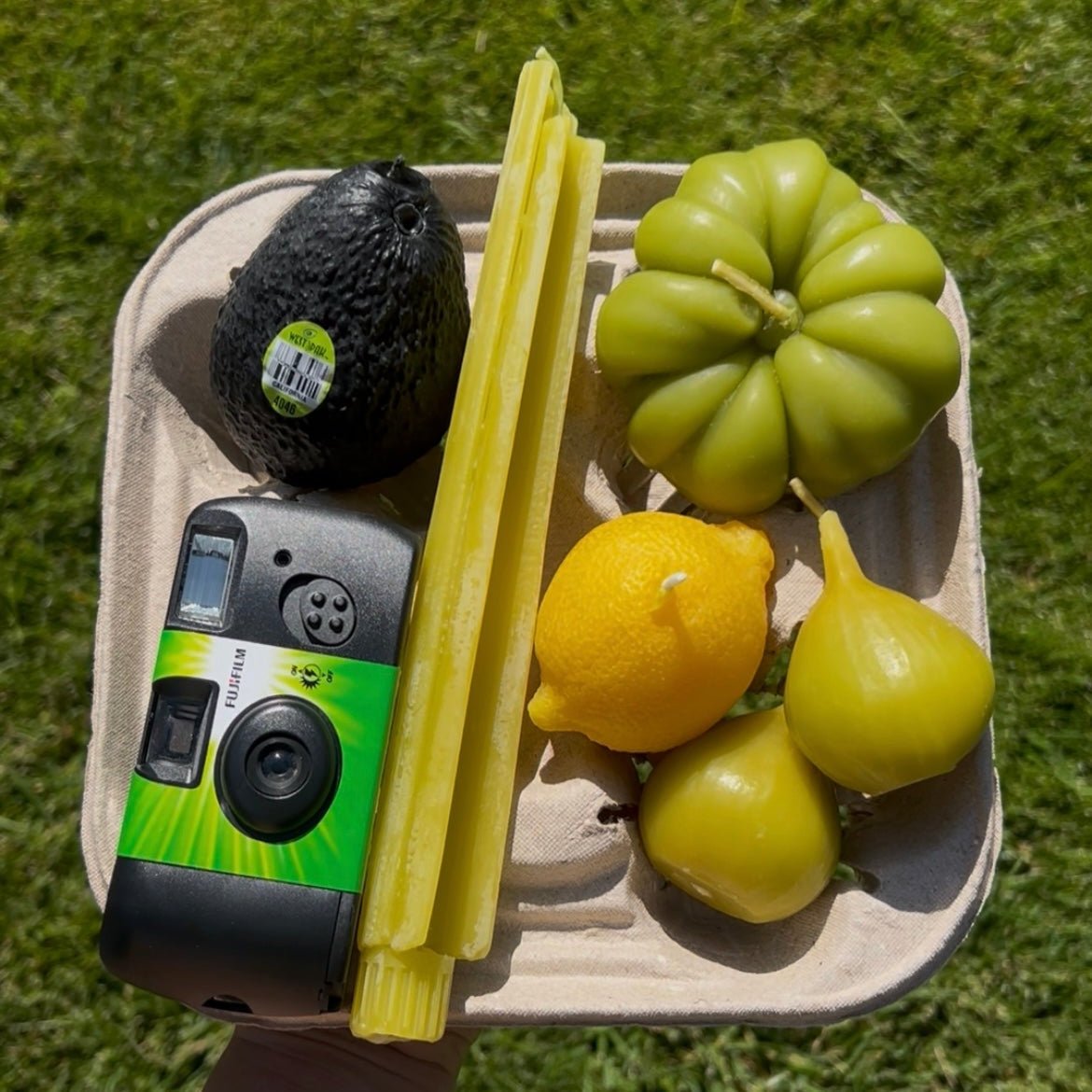 Happy Organics BEESWAX GREEN FIG TEALIGHT CANDLES - SET OF 2