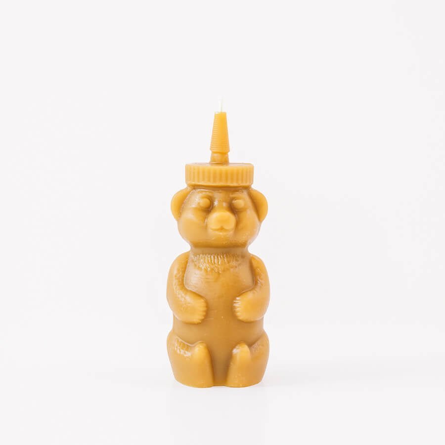 Happy Organics BEESWAX HONEY BEAR CANDLE