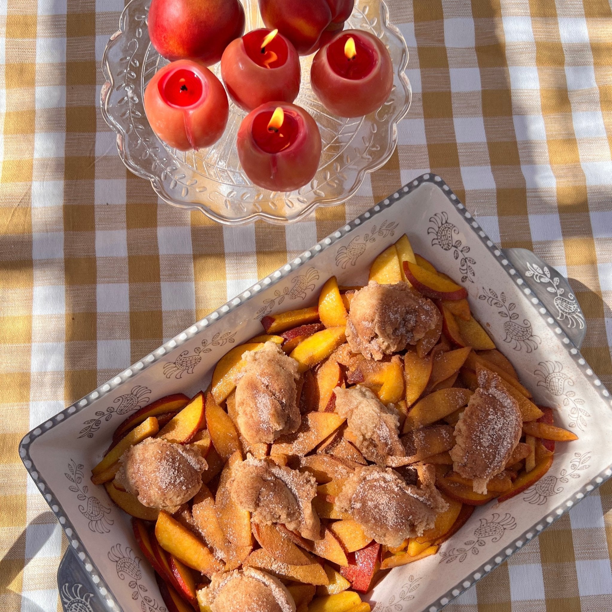 Happy Organics BEESWAX YELLOW PEACHES CANDLES - SET OF 4