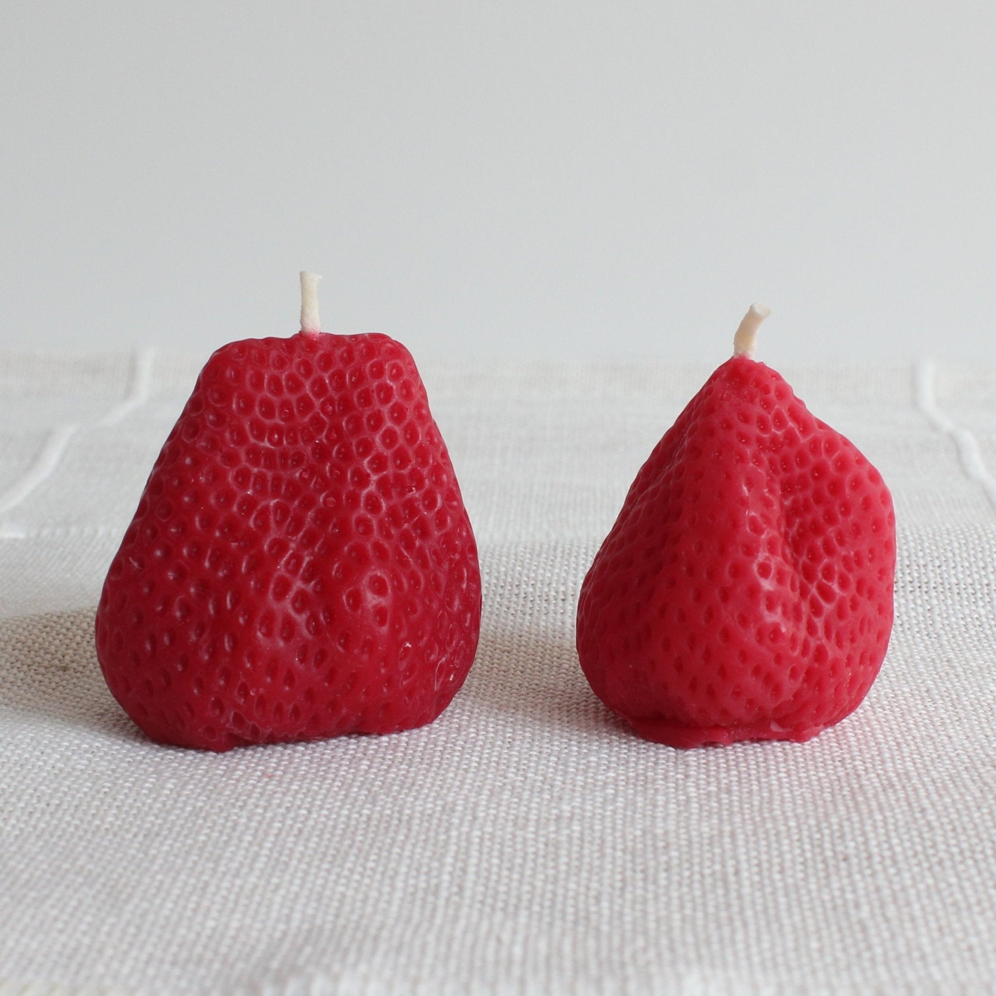 Happy Organics Big Strawberry Beeswax Candle Pair