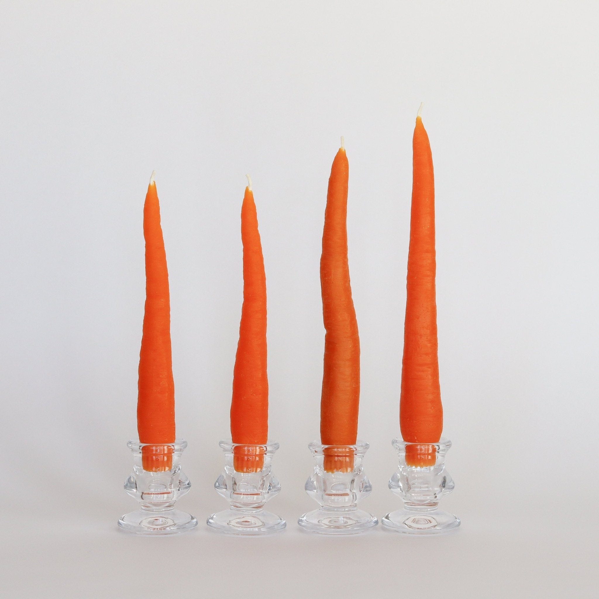 Happy Organics CARROT TAPER BEESWAX CANDLE - SET OF 4