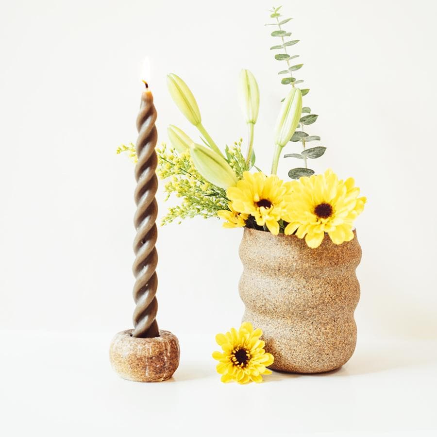 Happy Organics Spiral Taper Beeswax Candles