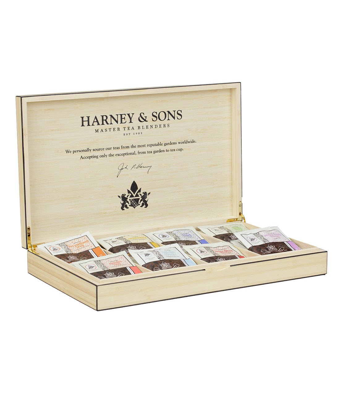 Harney & Sons Fine Teas Bamboo Heirloom Tea Chest Featuring Eight Teas – Wrapped Sachets