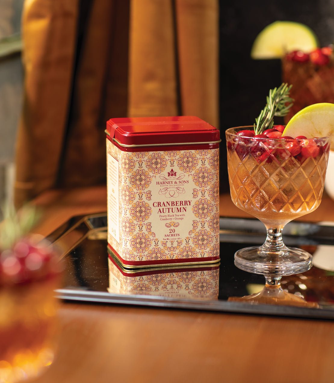 Harney & Sons Fine Teas Cranberry Autumn, Tin of 20 Sachets