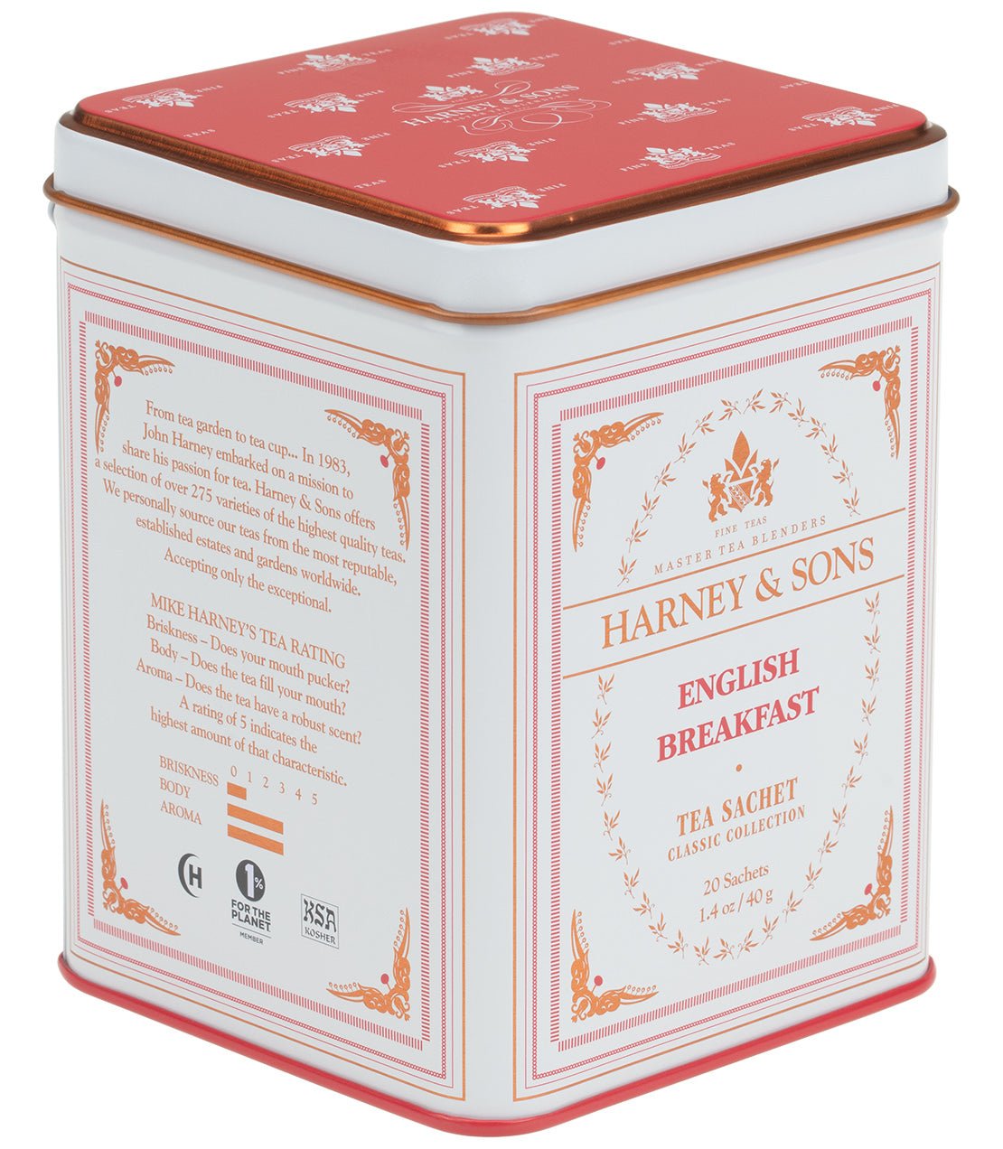 Harney & Sons Fine Teas English Breakfast, Classic Tin of 20 Sachets