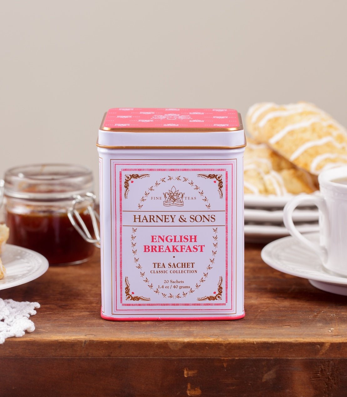 Harney & Sons Fine Teas English Breakfast, Classic Tin of 20 Sachets