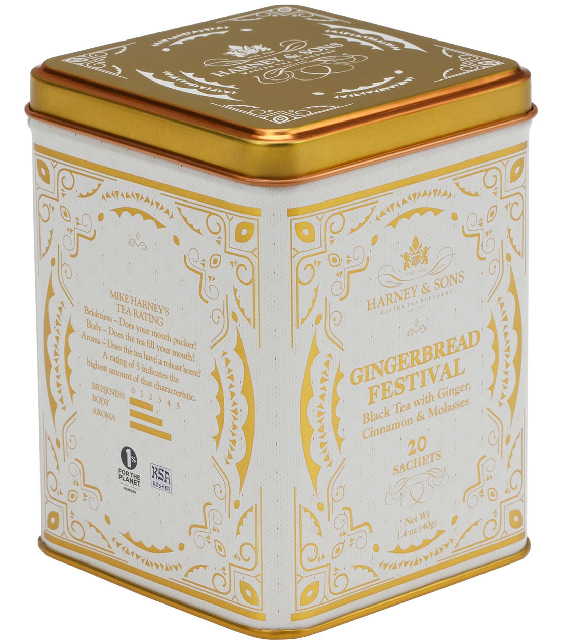 Harney & Sons Fine Teas Gingerbread Festival, Tin of 20 Sachets